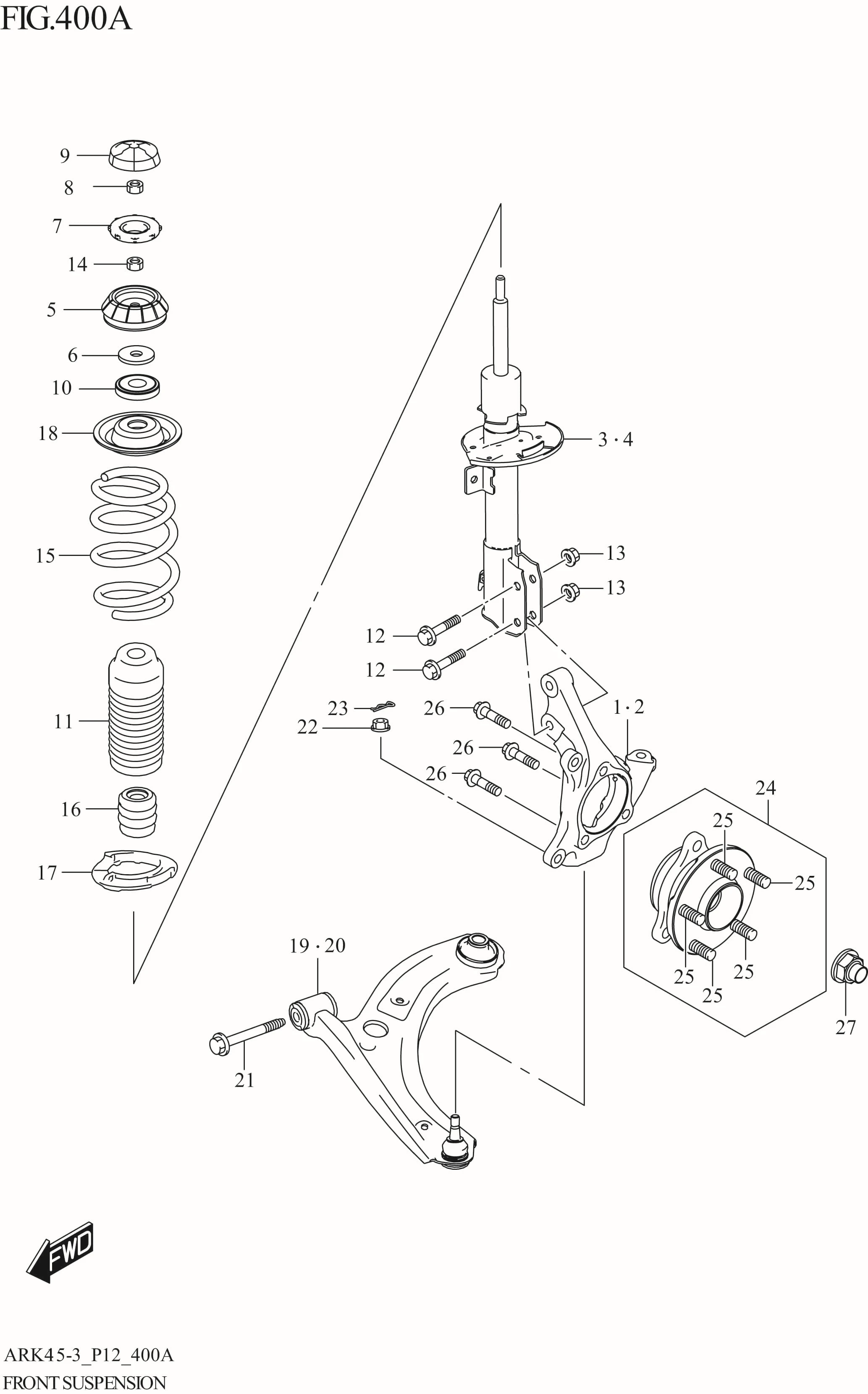 FIG. 400A FRONT SUSPENSION