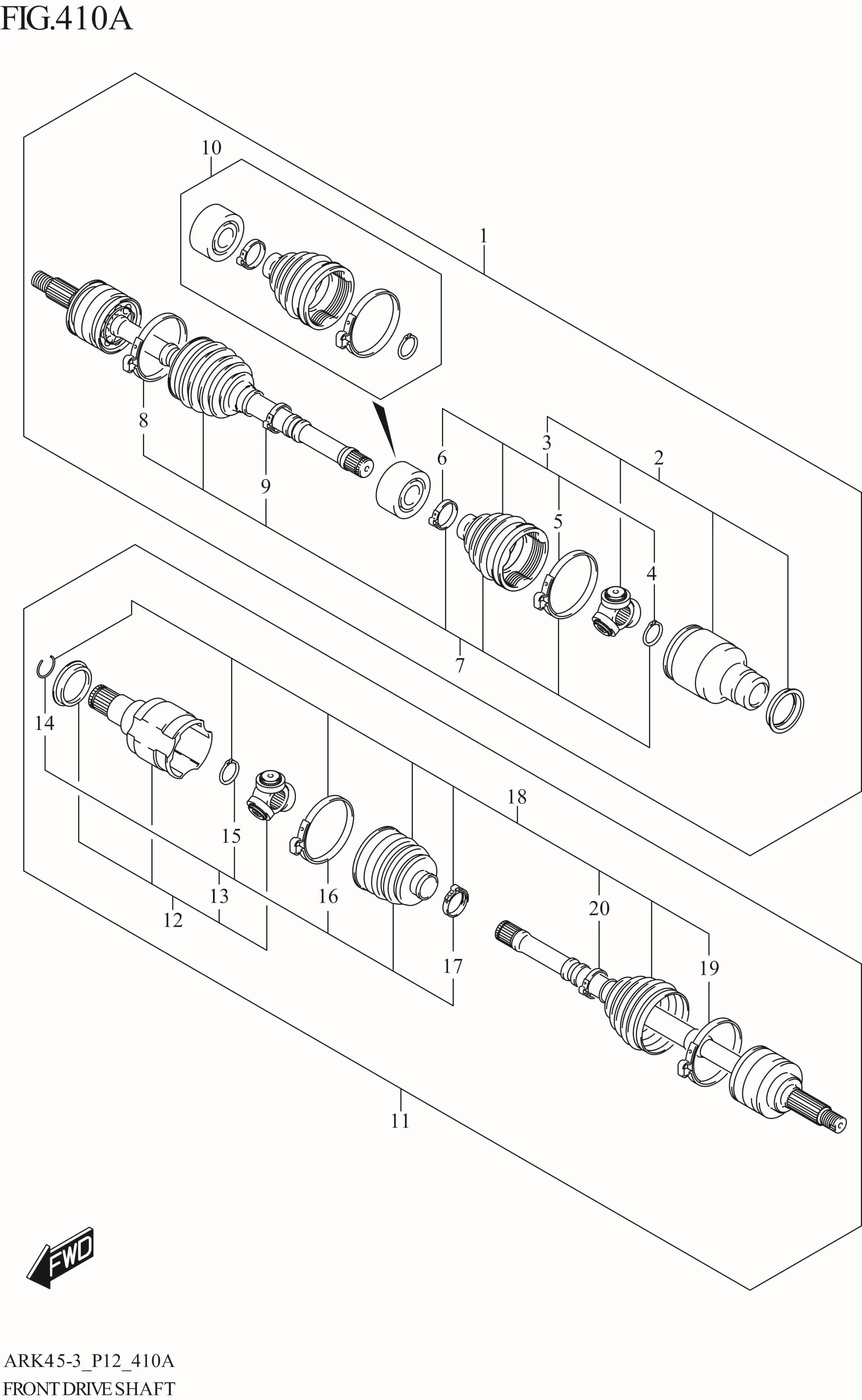 FIG. 410A FRONT DRIVE SHAFT (5MT)
