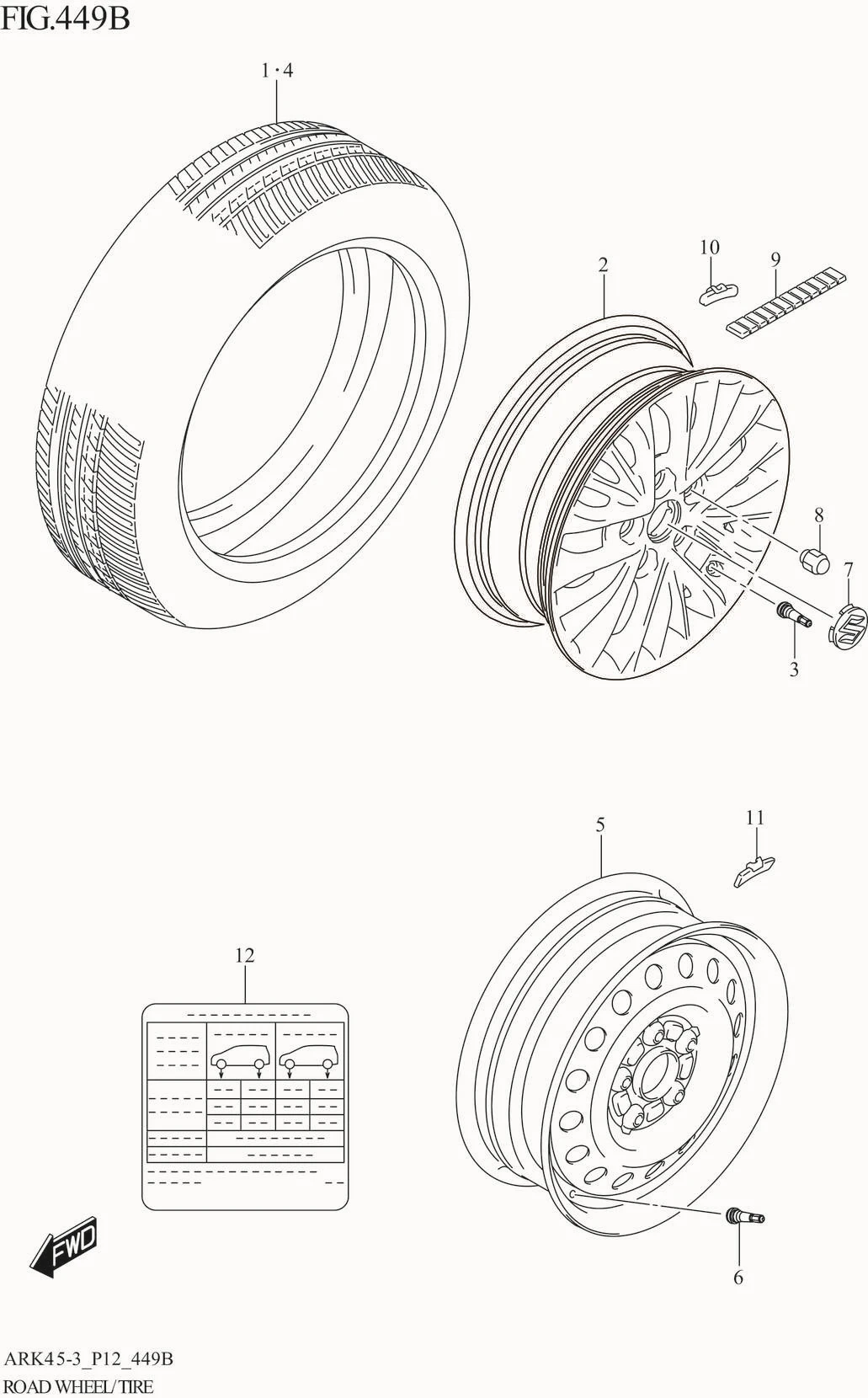 FIG. 449B ROAD WHEEL/TIRE (ERTIGA:GL)