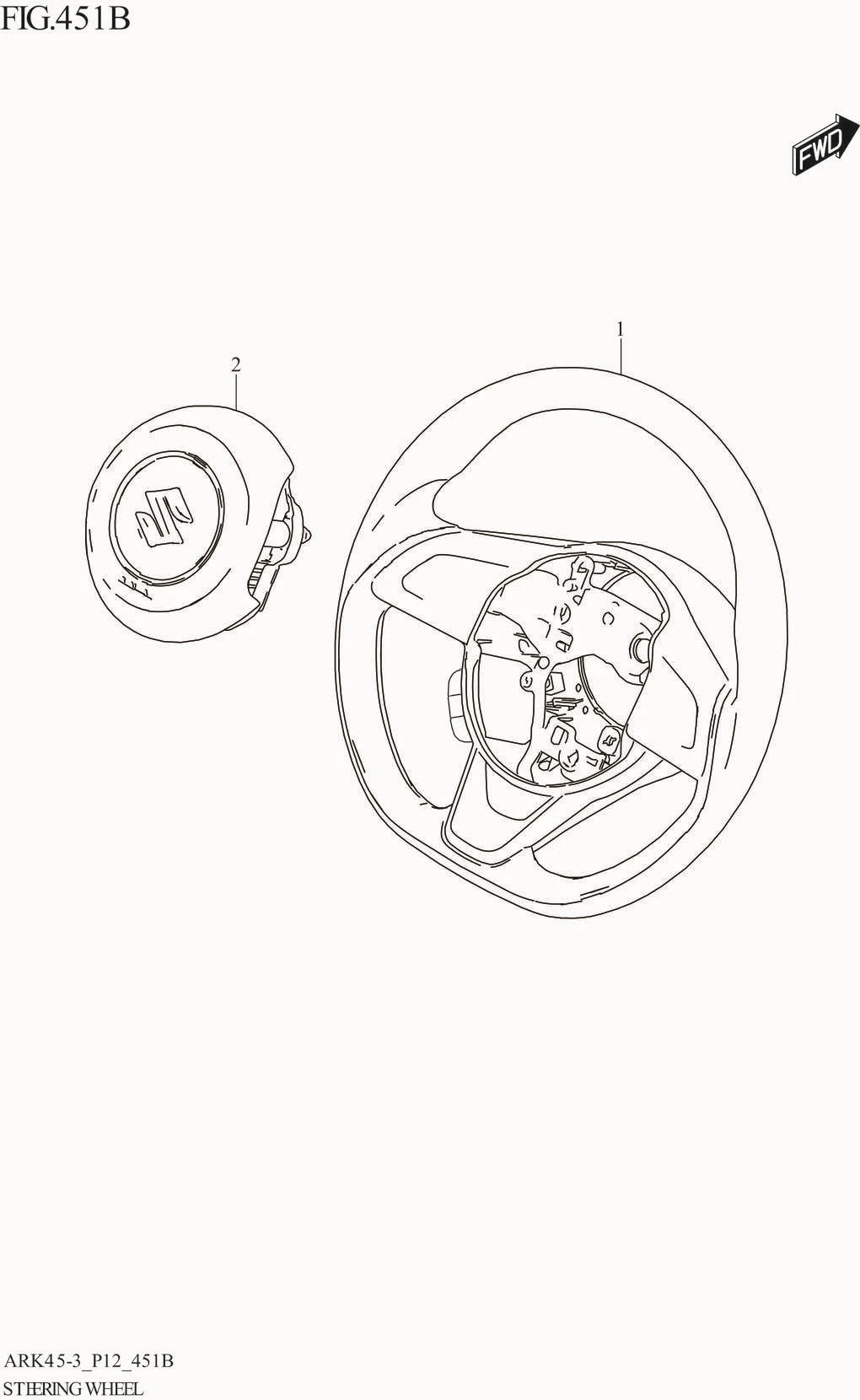 FIG. 451B STEERING WHEEL (GL)
