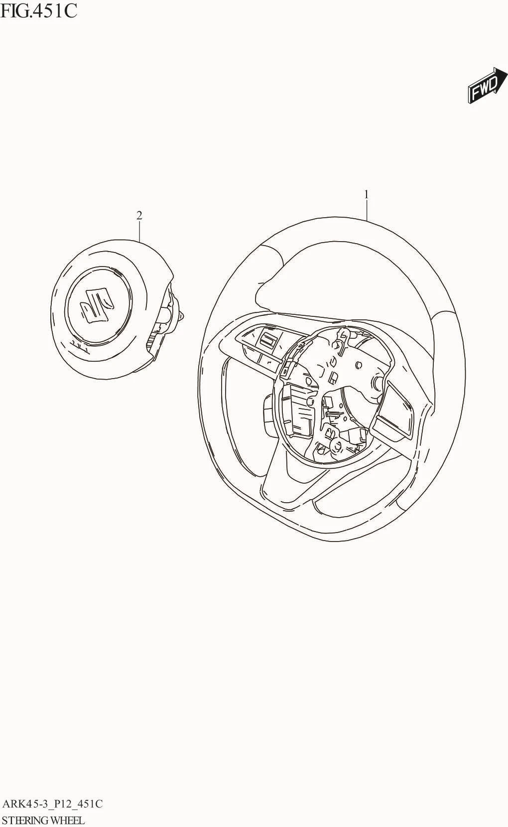 FIG. 451C STEERING WHEEL (GX,GX_LTD)