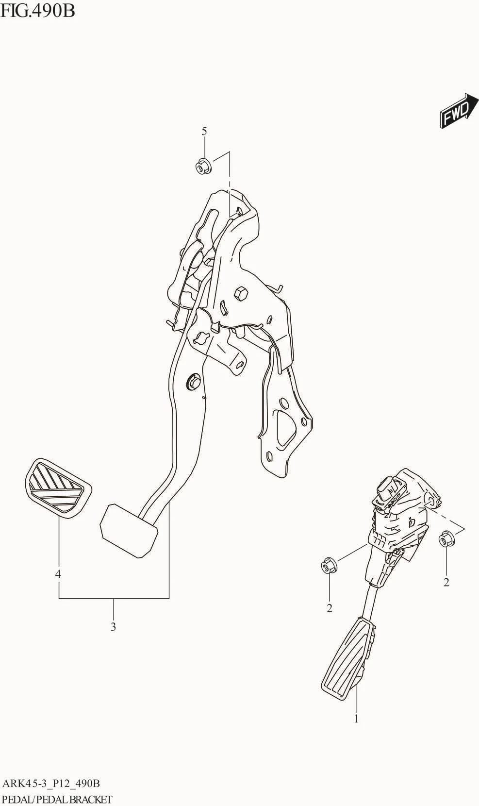FIG. 490B PEDAL/PEDAL BRACKET (4AT)
