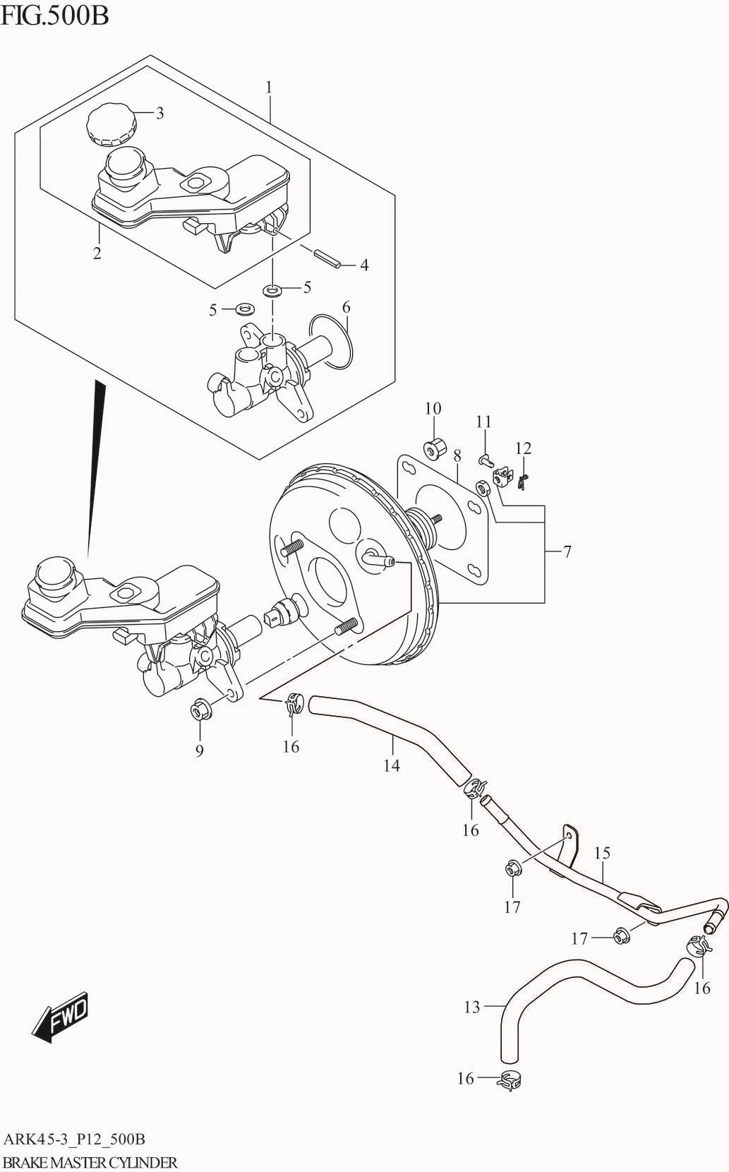 FIG. 500B BRAKE MASTER CYLINDER (4AT:N_ESP)