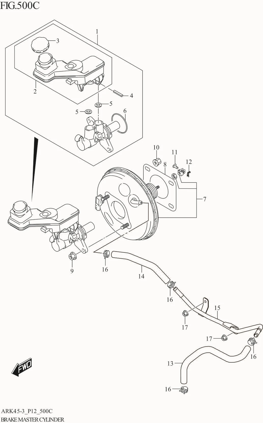 FIG. 500C BRAKE MASTER CYLINDER (4AT:W_ESP)