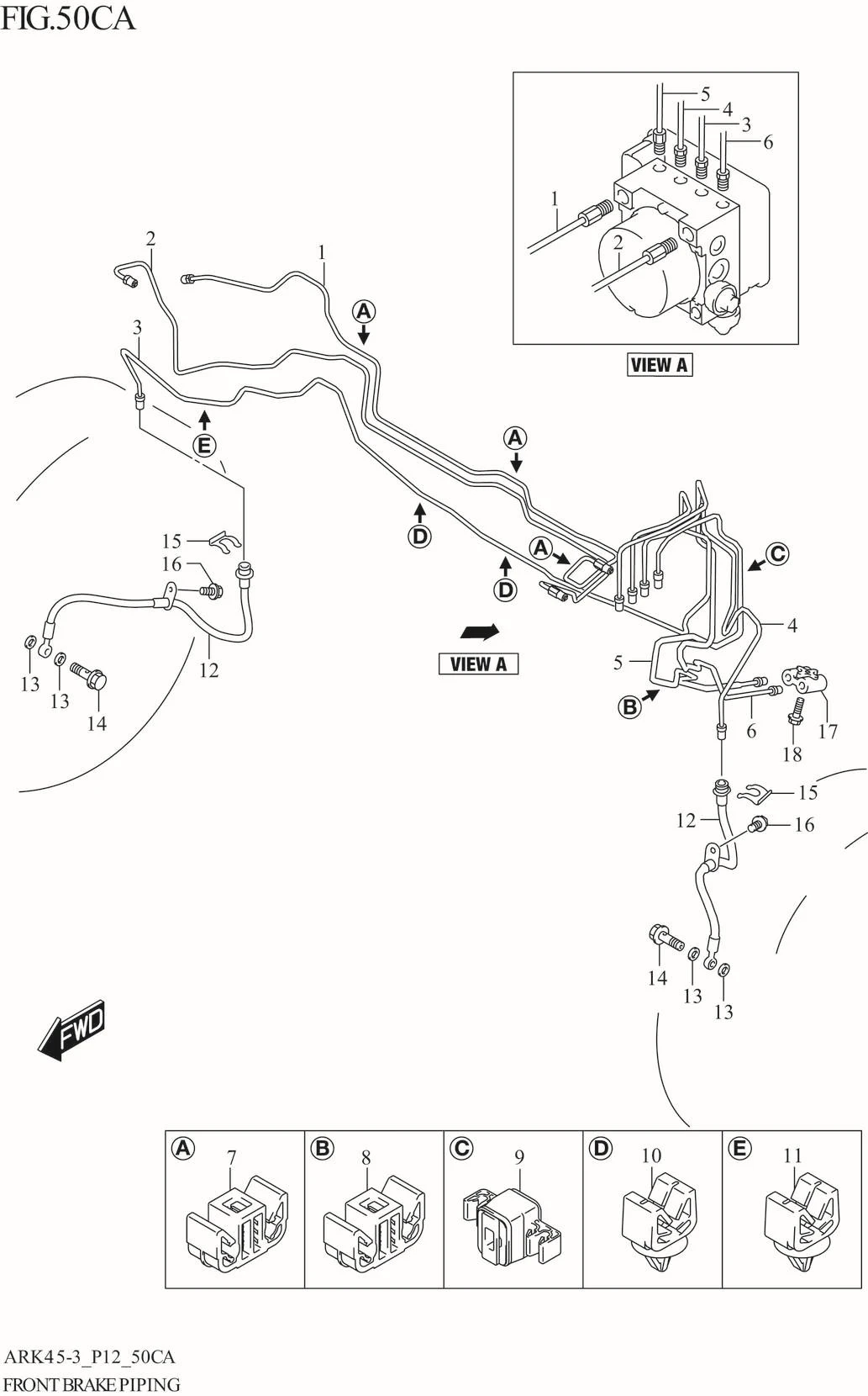 FIG. 50CA FRONT BRAKE PIPING (N_ESP)