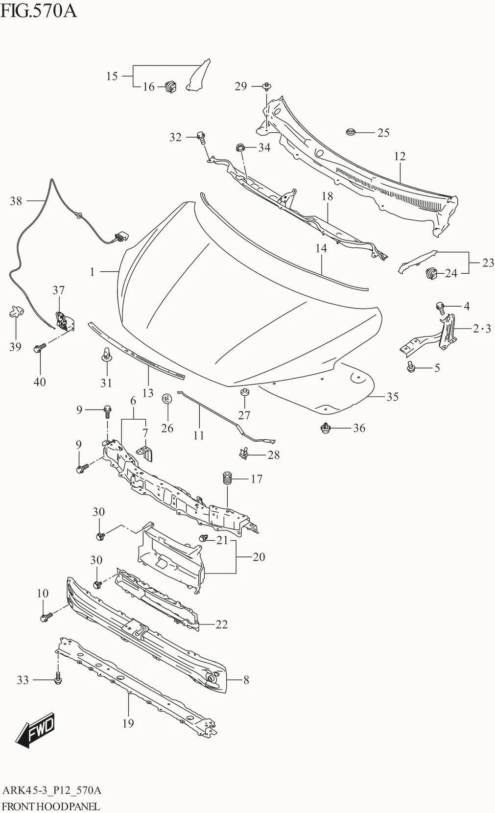 FIG. 570A FRONT HOOD PANEL