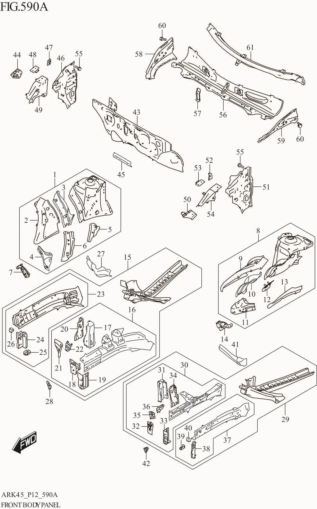 FIG. 590A FRONT BODY PANEL