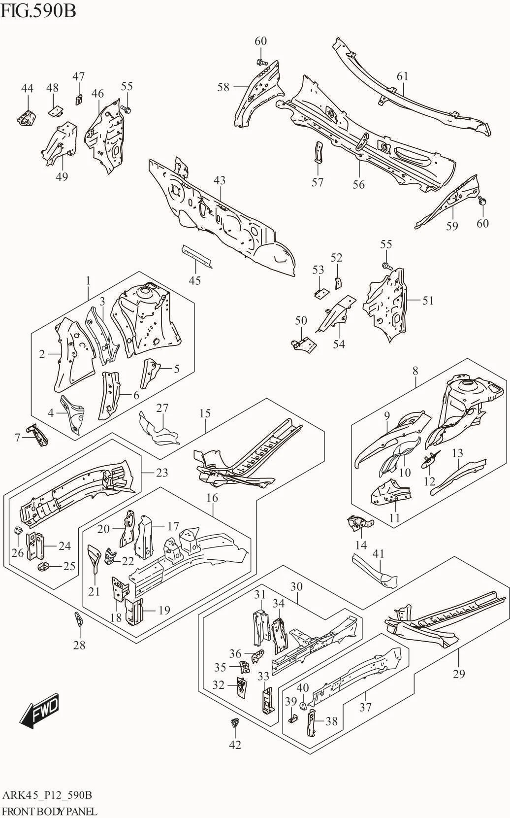 FIG. 590B FRONT BODY PANEL