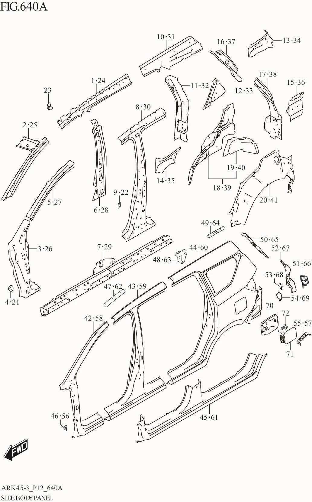 FIG. 640A SIDE BODY PANEL