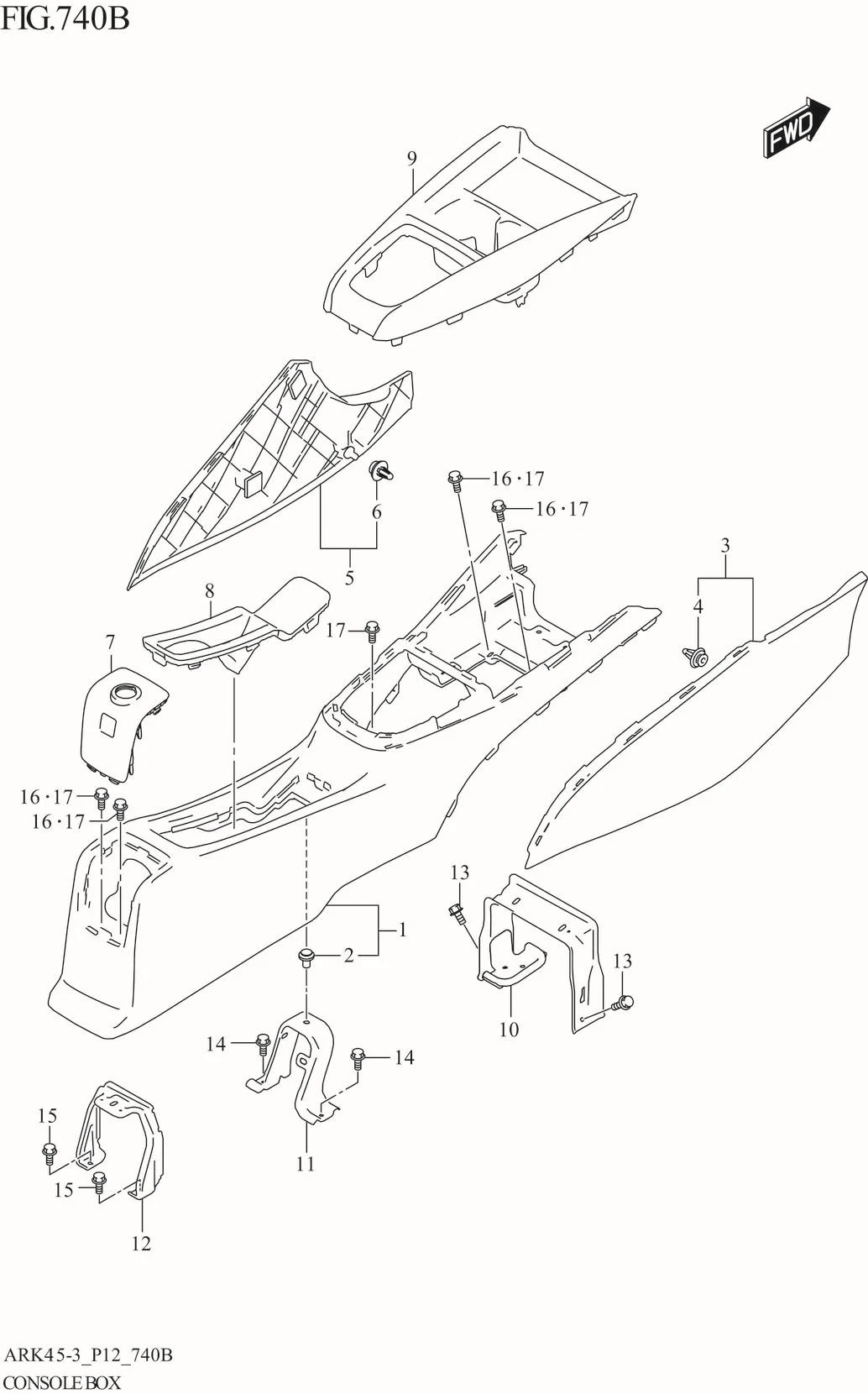 FIG. 740B CONSOLE BOX (GL)