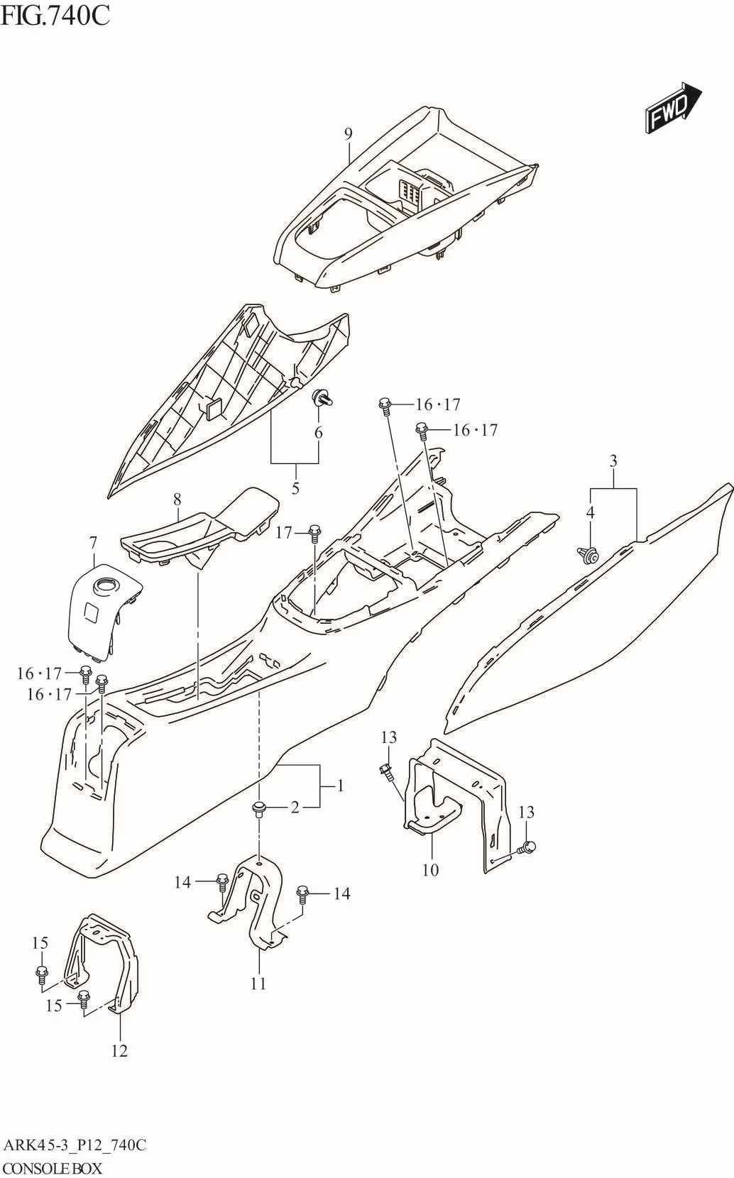 FIG. 740C CONSOLE BOX (GX,GX_LTD)