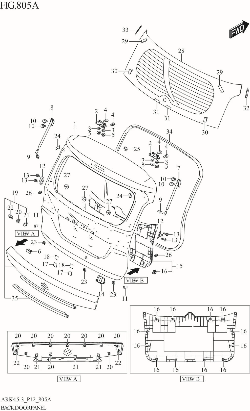 FIG. 805A BACK DOOR PANEL (GA)