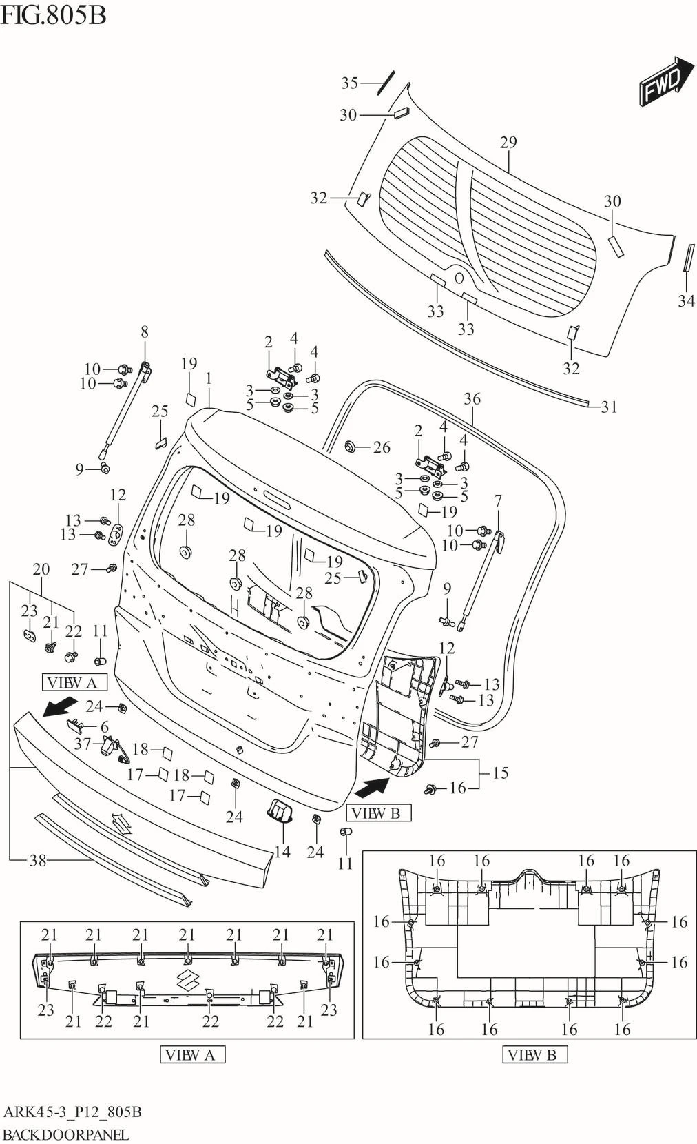 FIG. 805B BACK DOOR PANEL (GL,GX,GX_LTD)