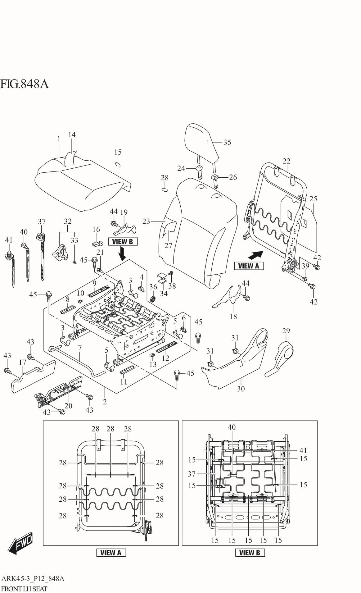FIG. 848A FRONT LH SEAT (GA)