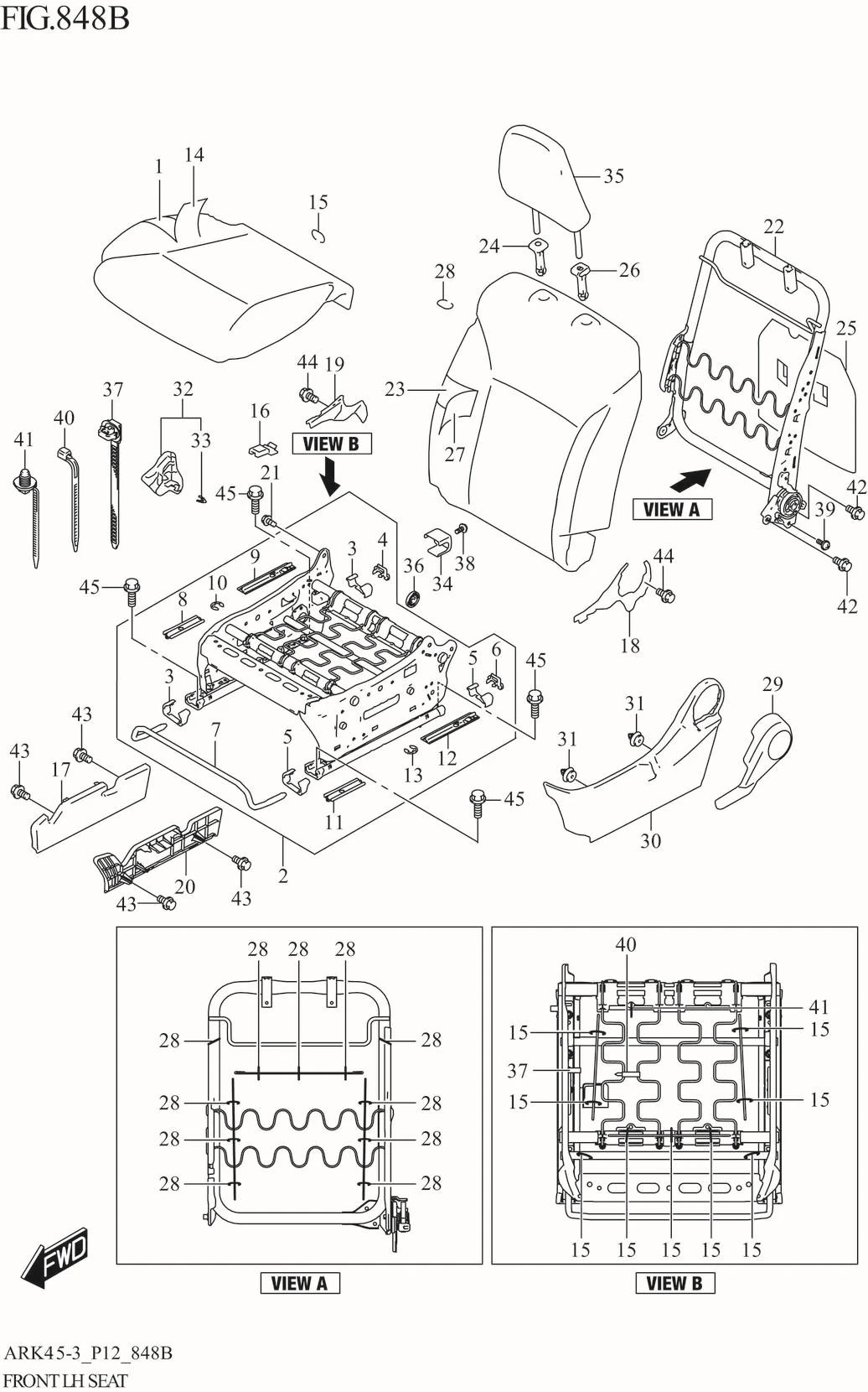 FIG. 848B FRONT LH SEAT (GL,GX,GX_LTD)