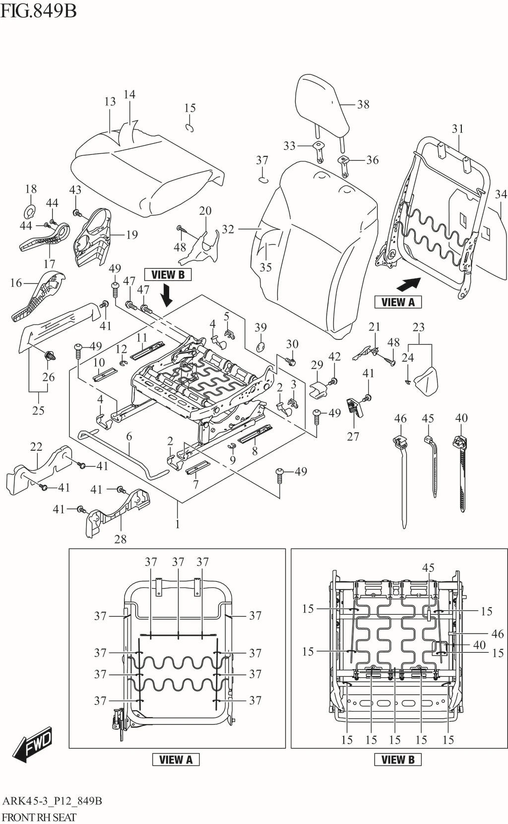FIG. 849B FRONT RH SEAT (GX,GX_LTD)