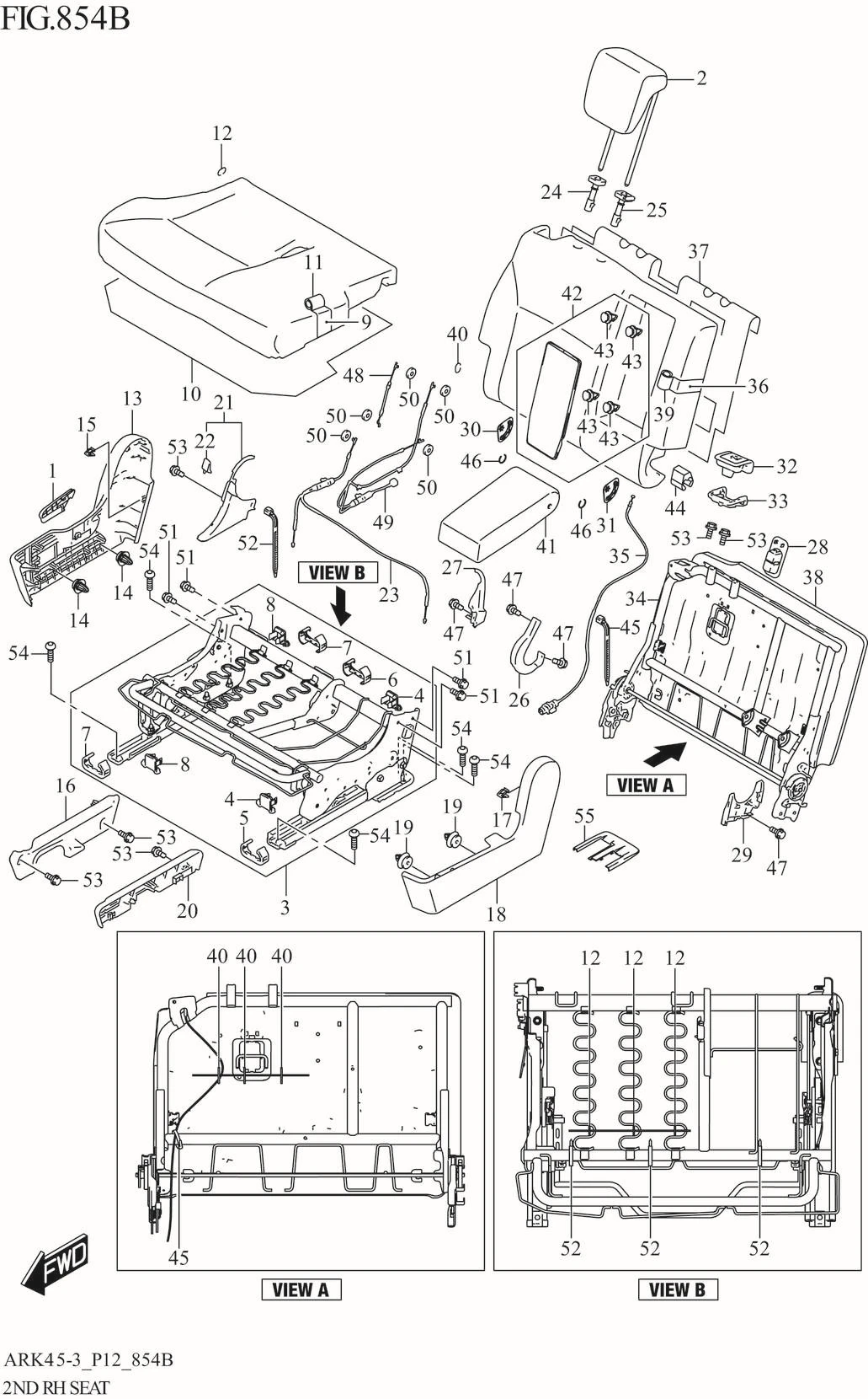 FIG. 854B 2ND RH SEAT (GL,GX,GX_LTD)