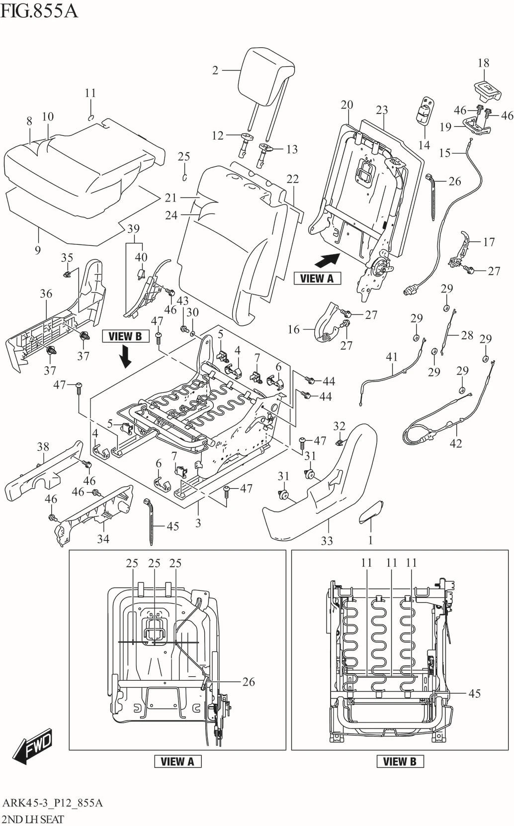 FIG. 855A 2ND LH SEAT