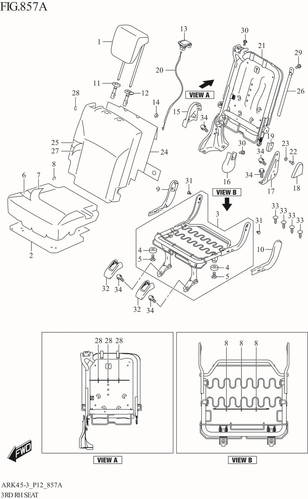 FIG. 857A 3RD RH SEAT