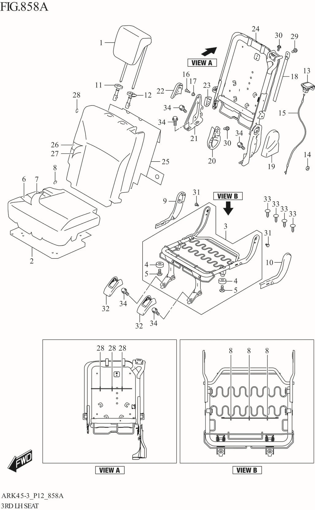 FIG. 858A 3RD LH SEAT