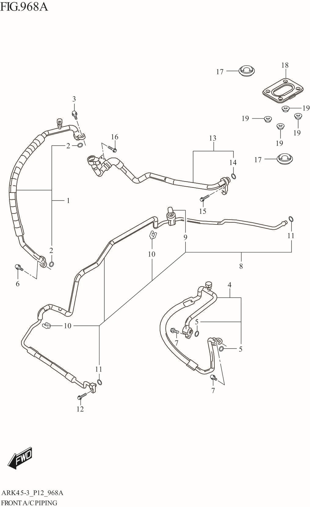 FIG. 968A FRONT A/C PIPING (GA)