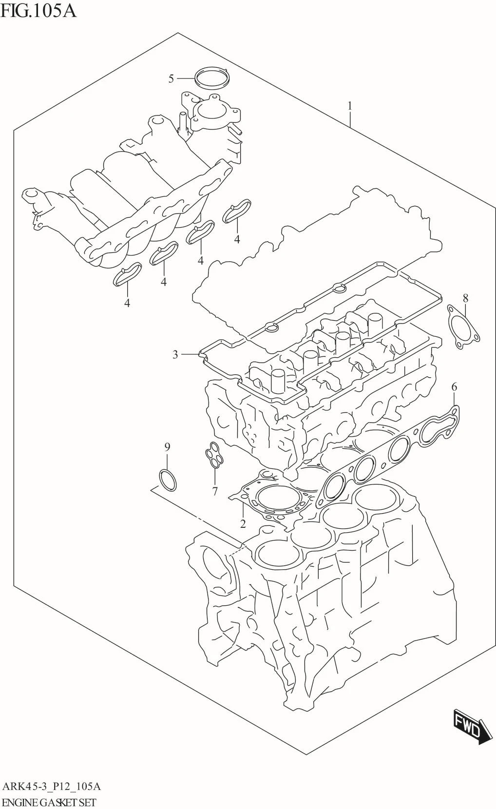 FIG. 105A ENGINE GASKET SET