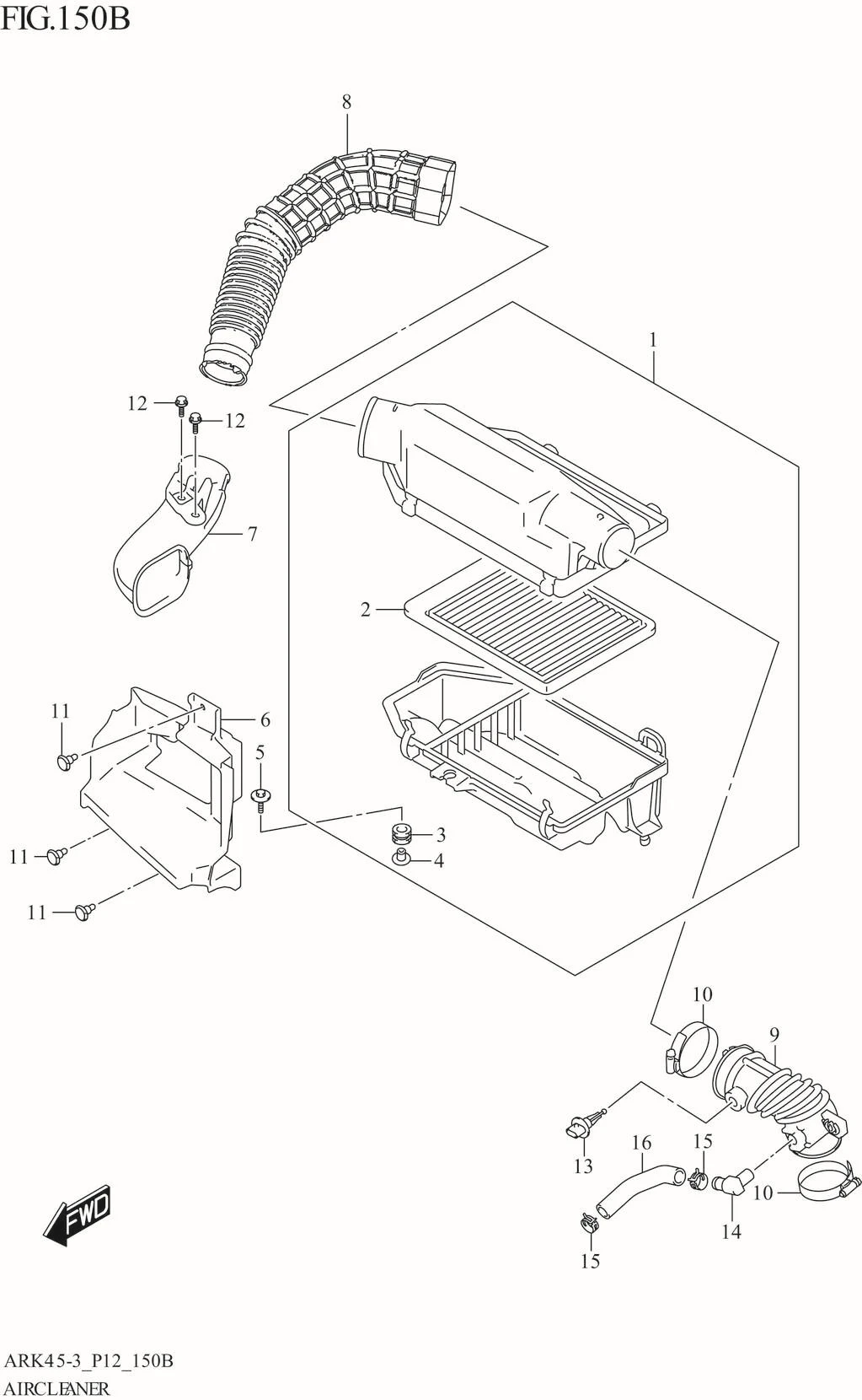 FIG. 150B AIR CLEANER (XL7)