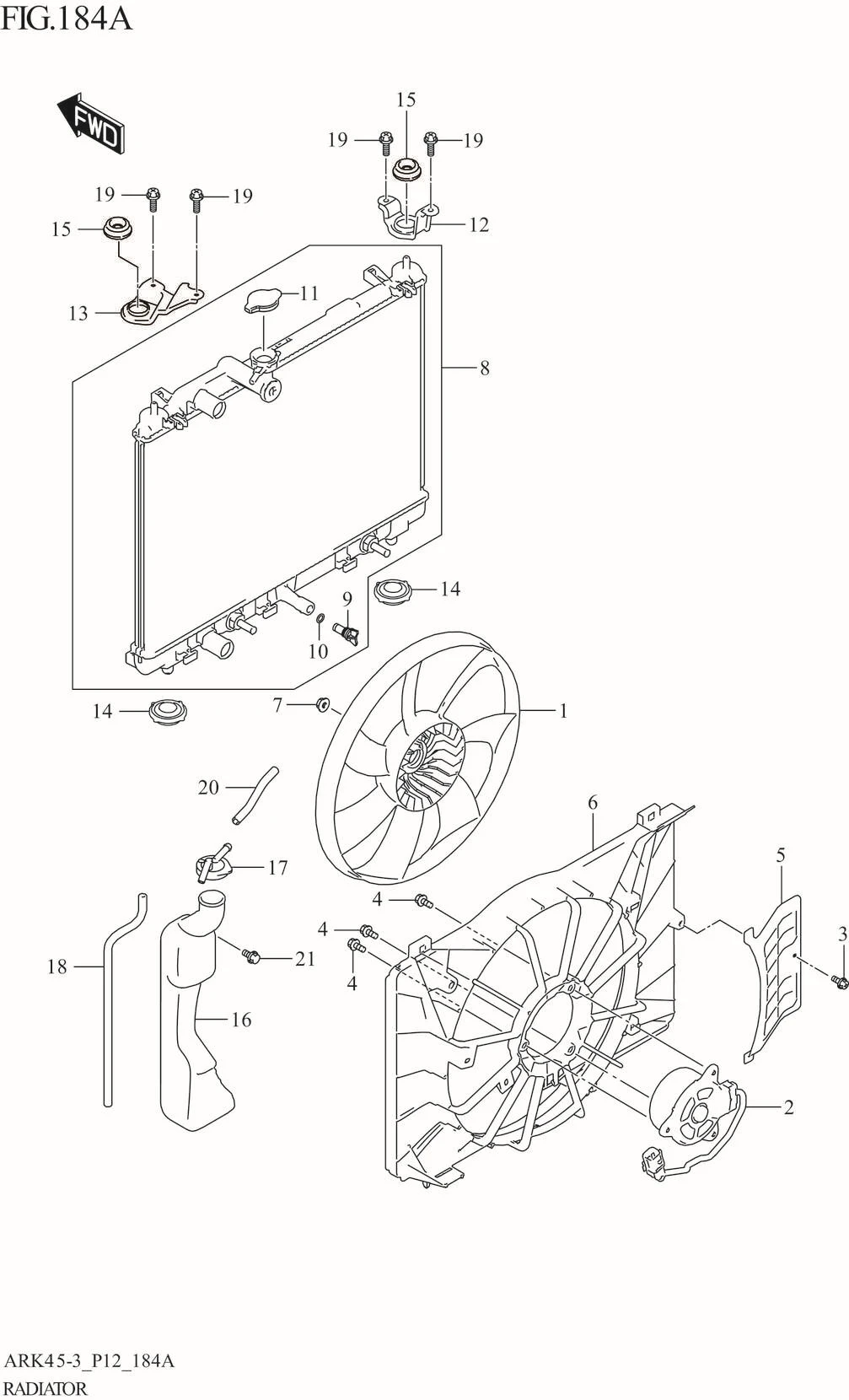 FIG. 184A RADIATOR (5MT)
