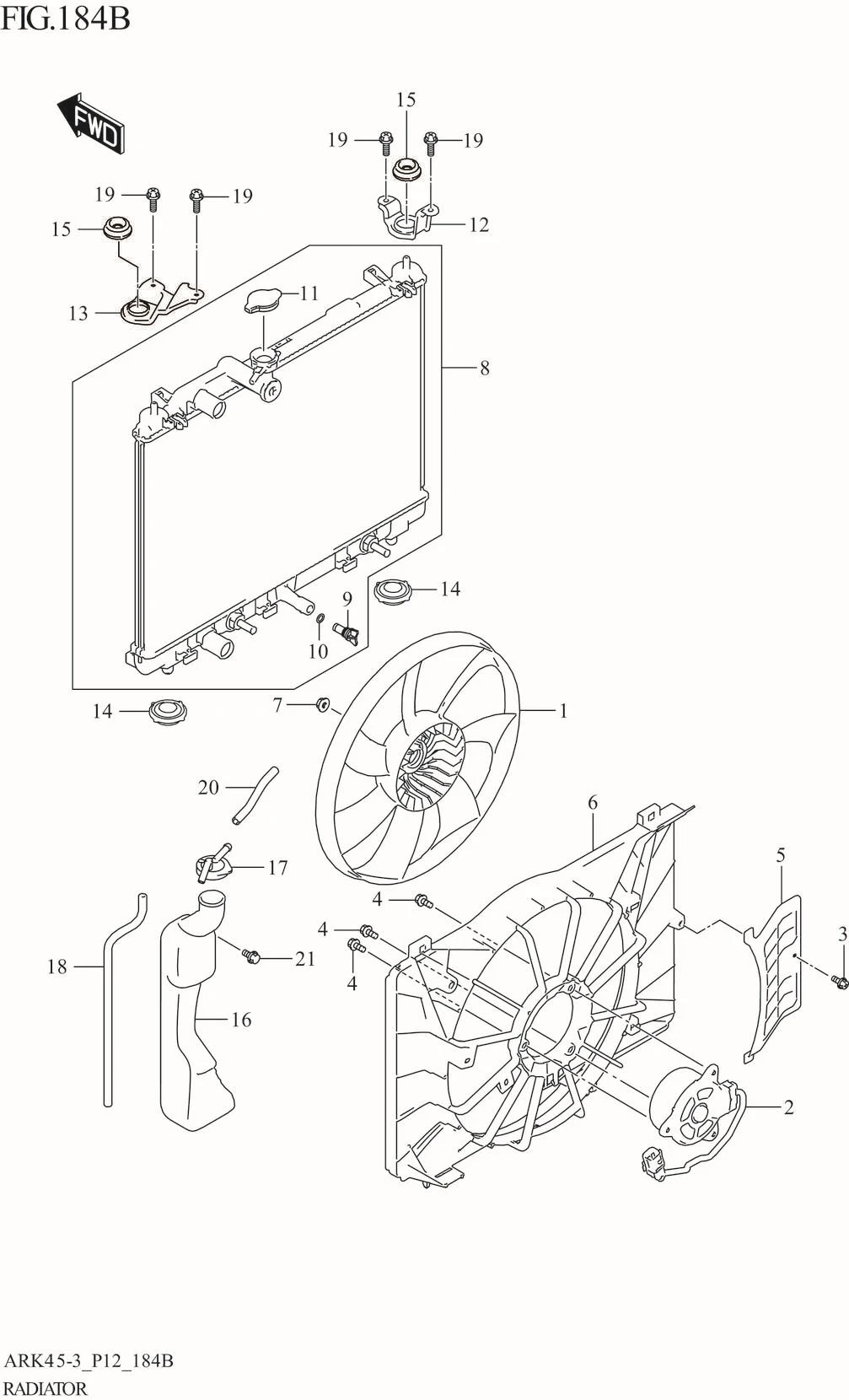 FIG. 184B RADIATOR (4AT)