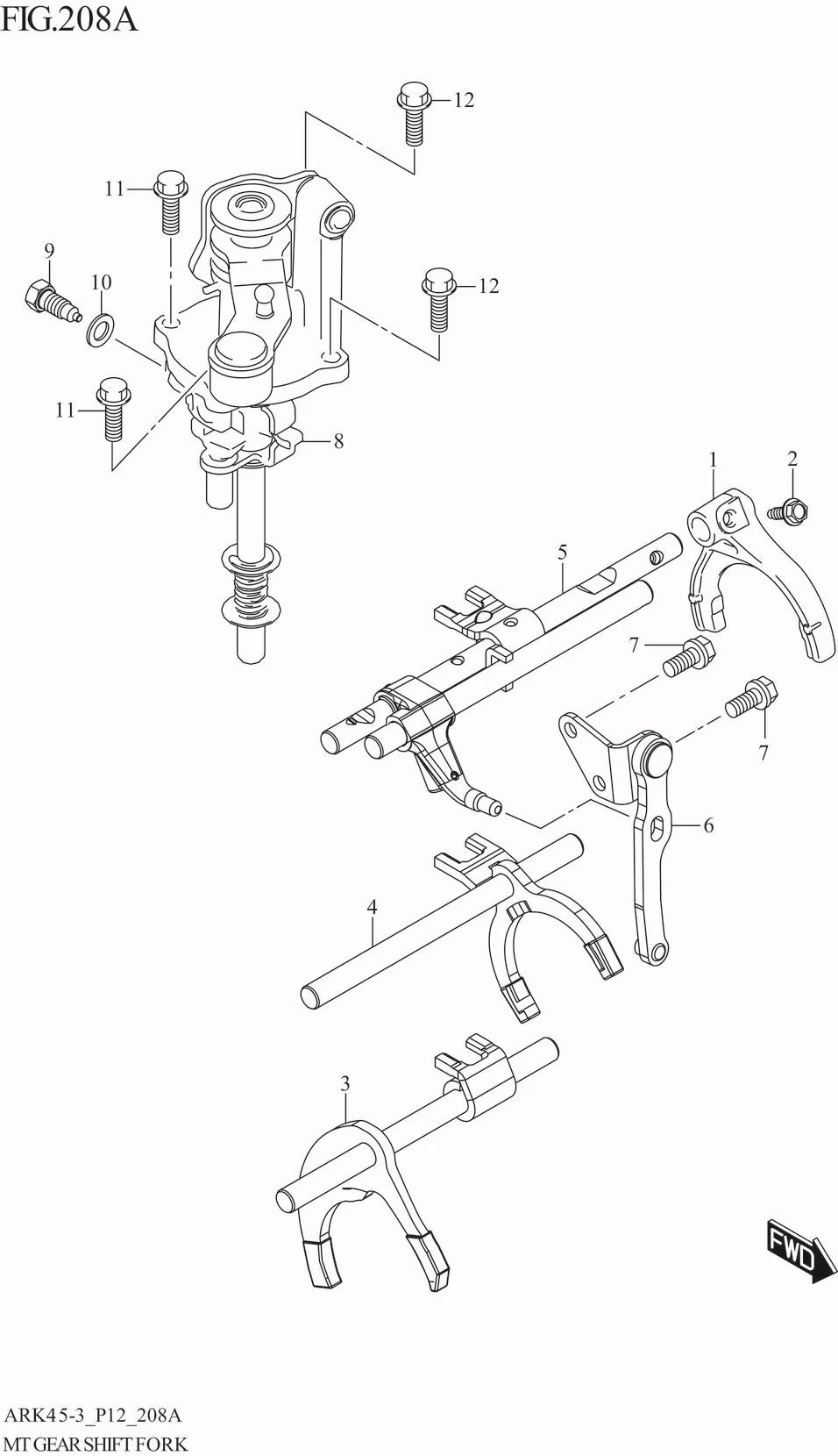 FIG. 208A MT GEAR SHIFT FORK (5MT)