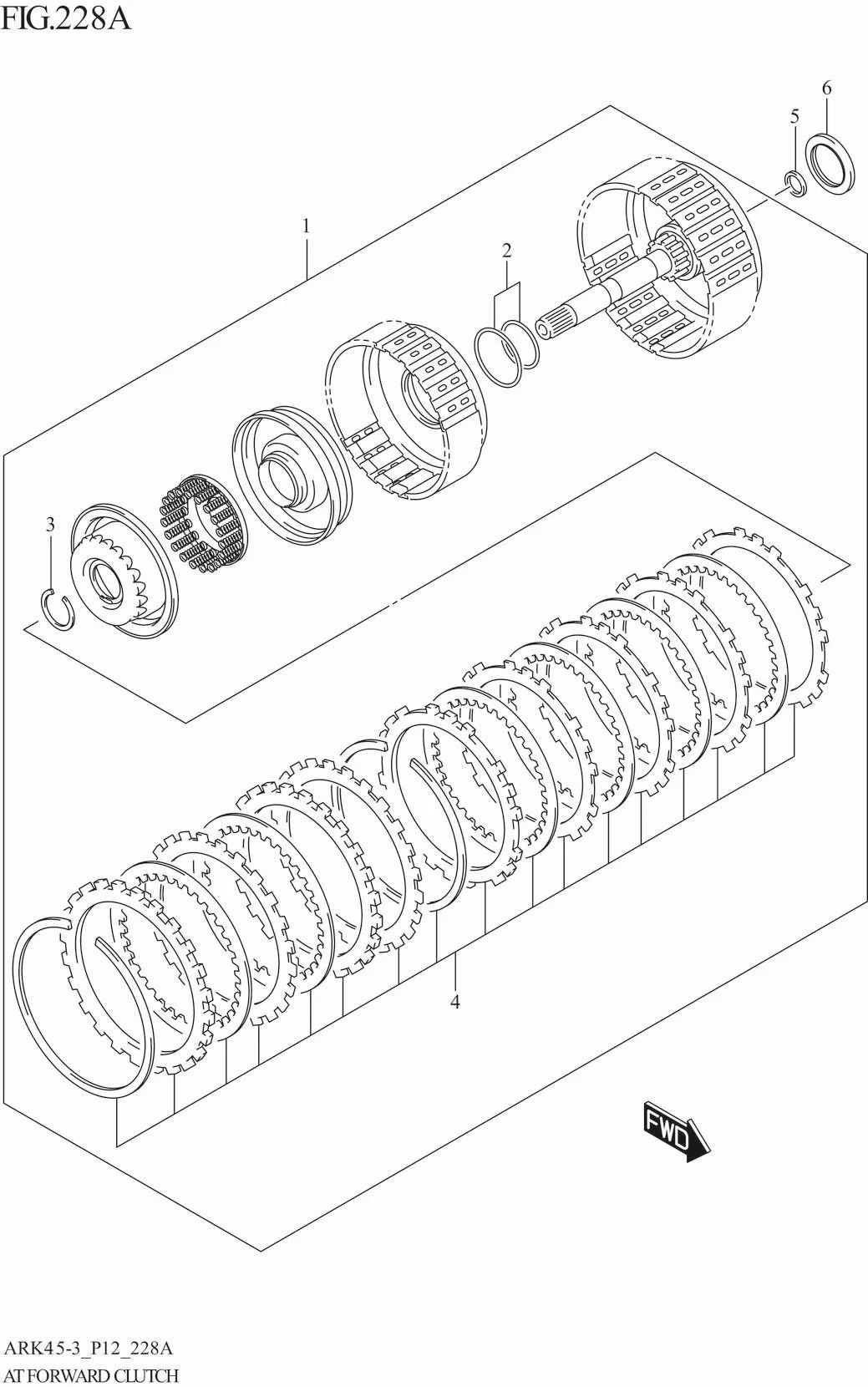 FIG. 228A AT FORWARD CLUTCH (4AT)