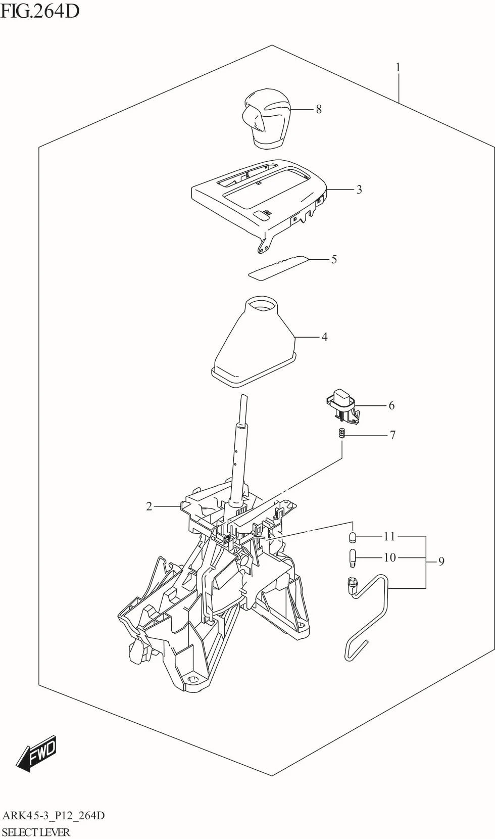 FIG. 264D SELECT LEVER (4AT:XL7:GX)