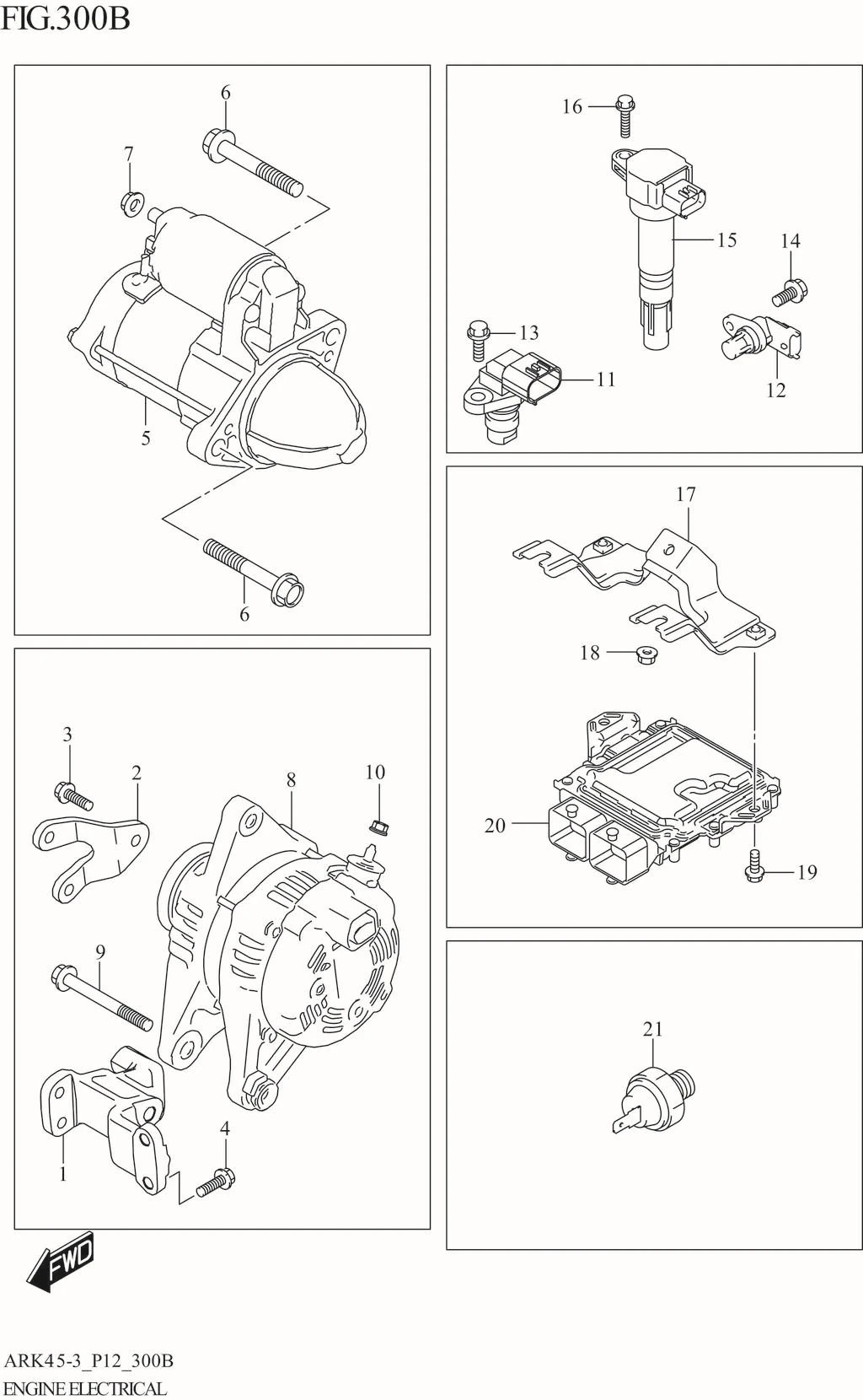 FIG. 300B ENGINE ELECTRICAL (XL7)