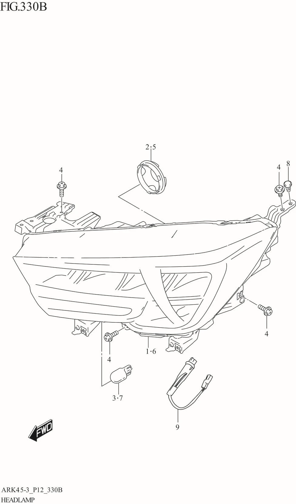 FIG. 330B HEADLAMP (XL7)