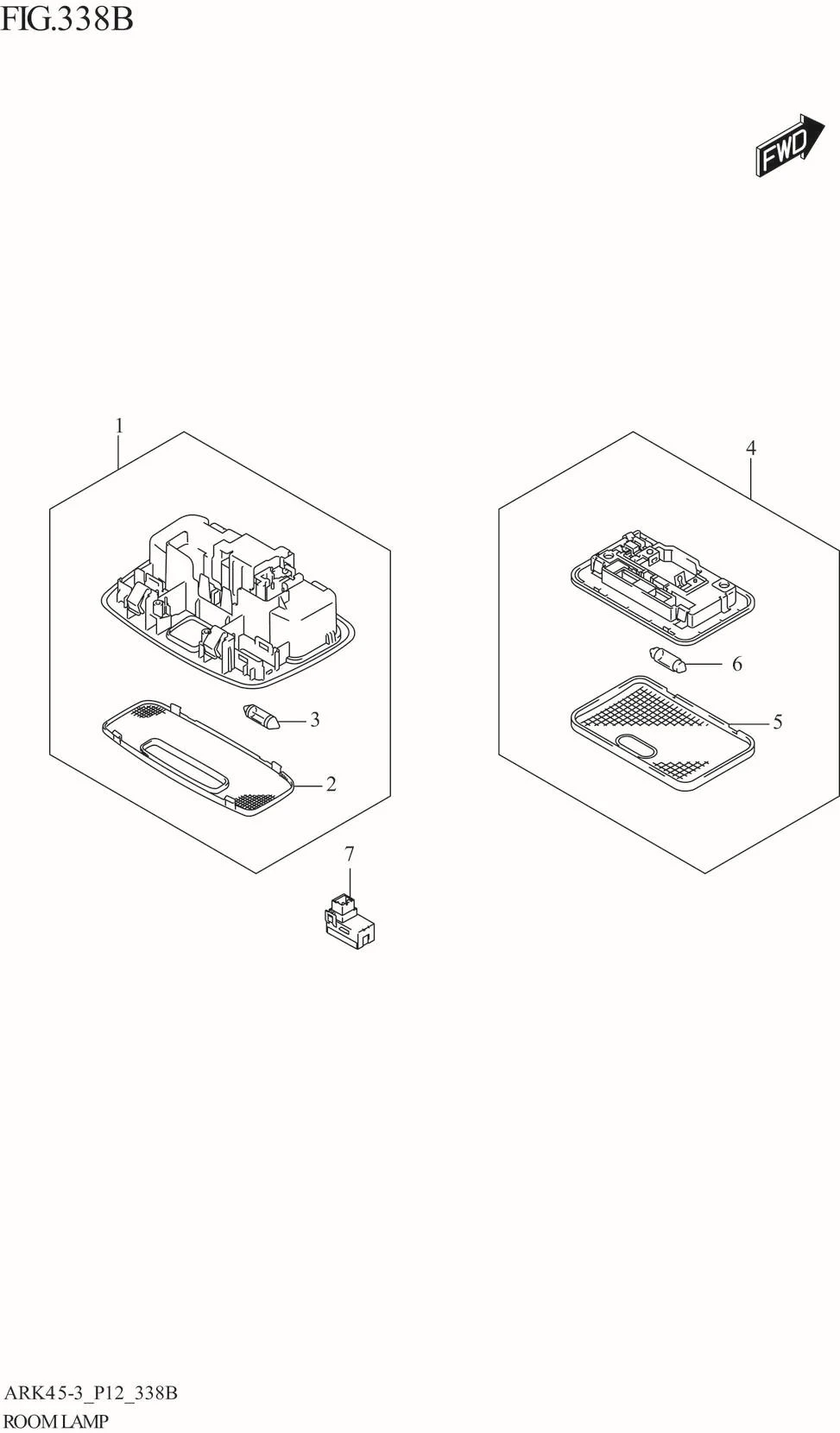 FIG. 338B ROOM LAMP ((GL,GX))