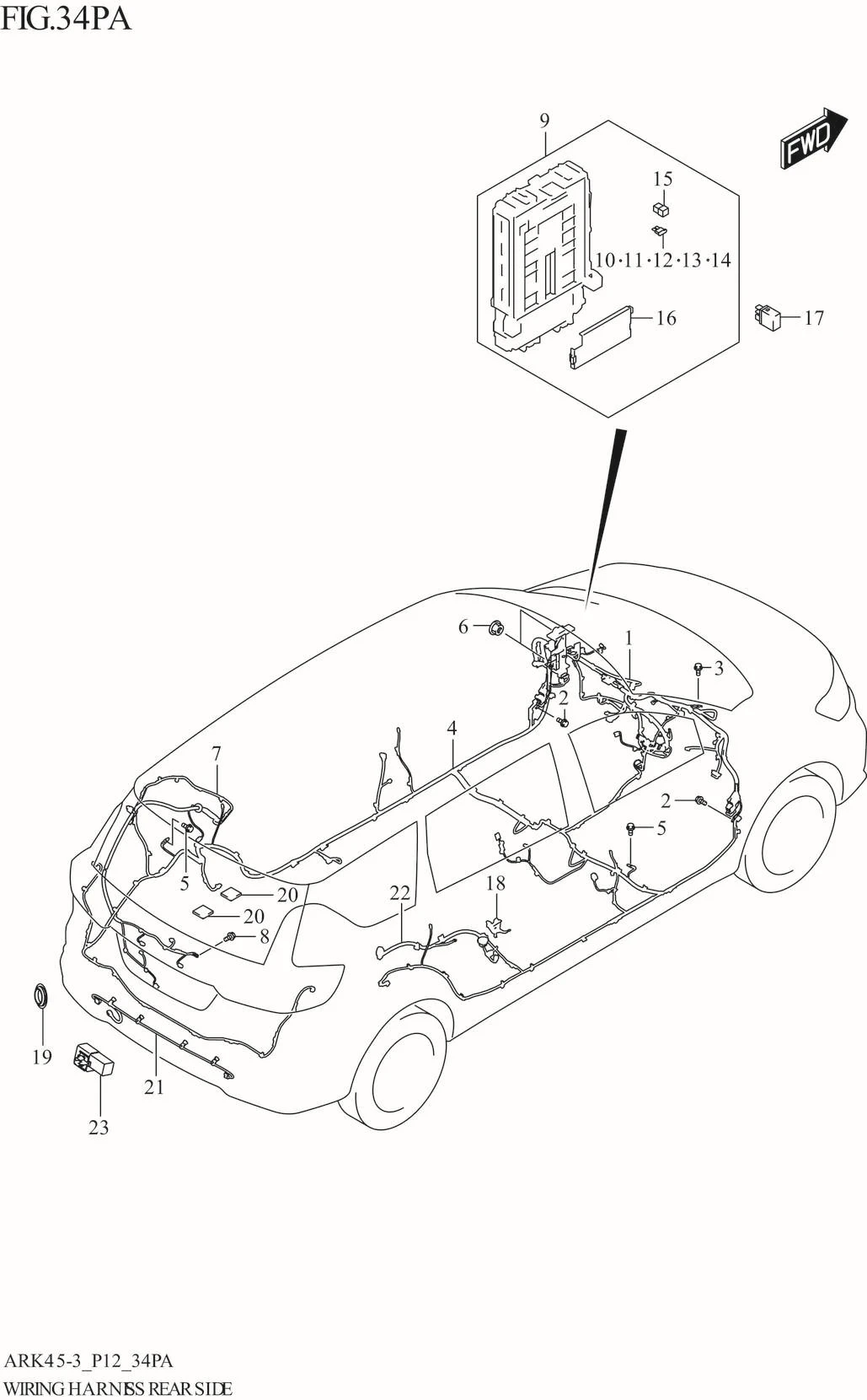 FIG. 34PA WIRING HARNESS REAR SIDE