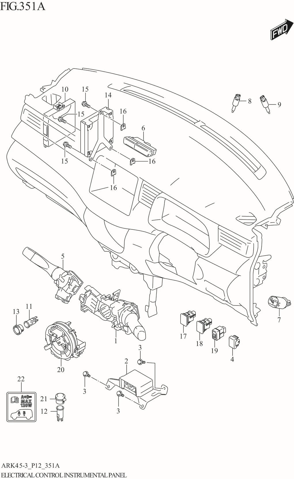 FIG. 351A ELECTRICAL CONTROL INSTRUMENTAL PANEL