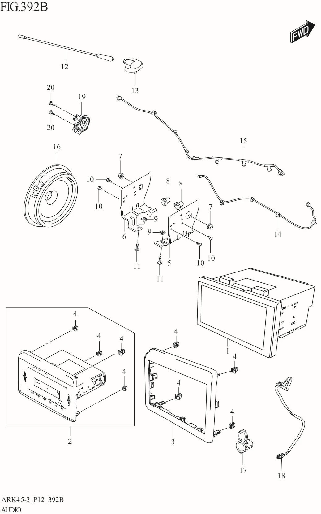 FIG. 392B AUDIO (W/TUNER)