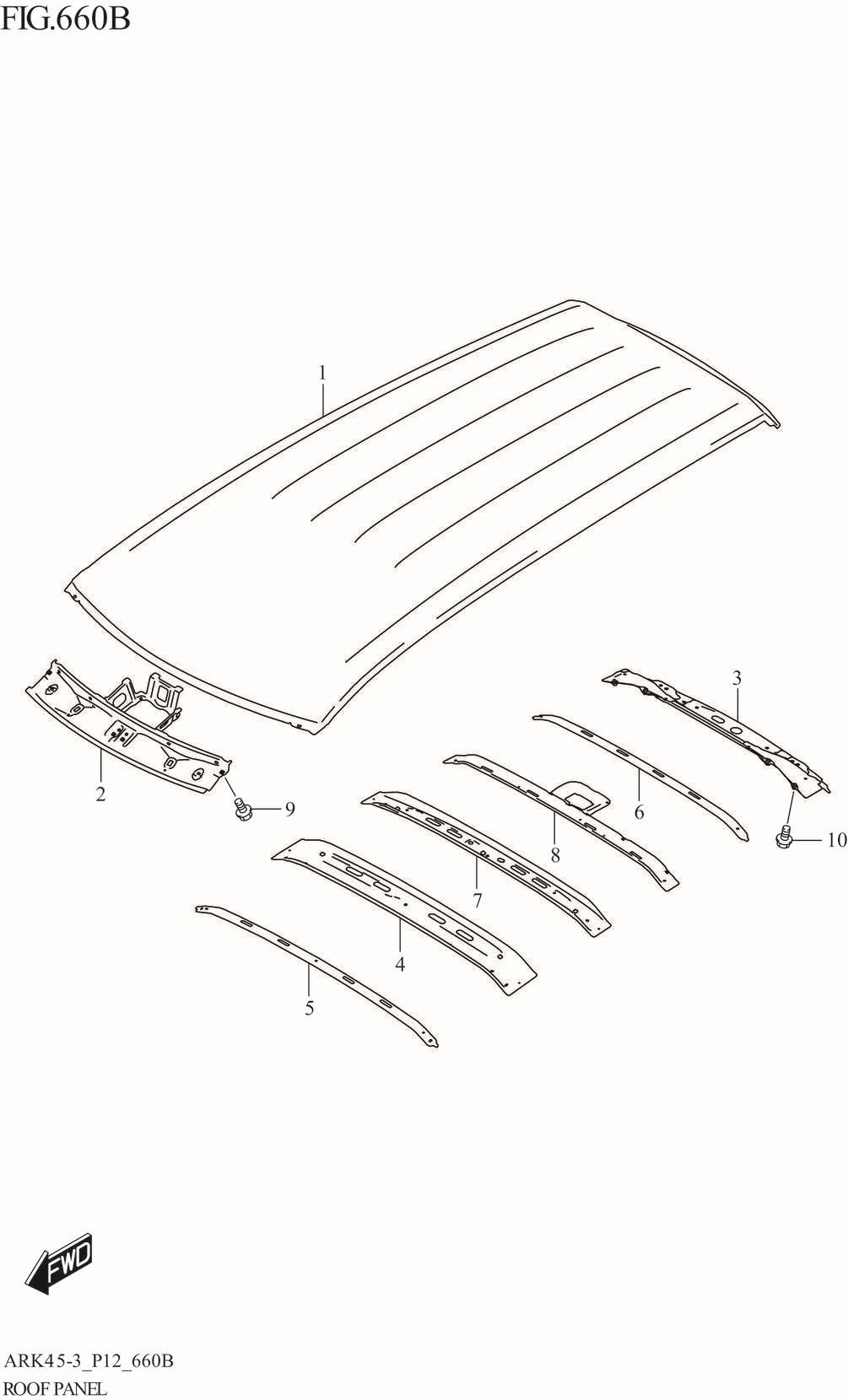 FIG. 660B ROOF PANEL (GL,GX,GX_LTD)