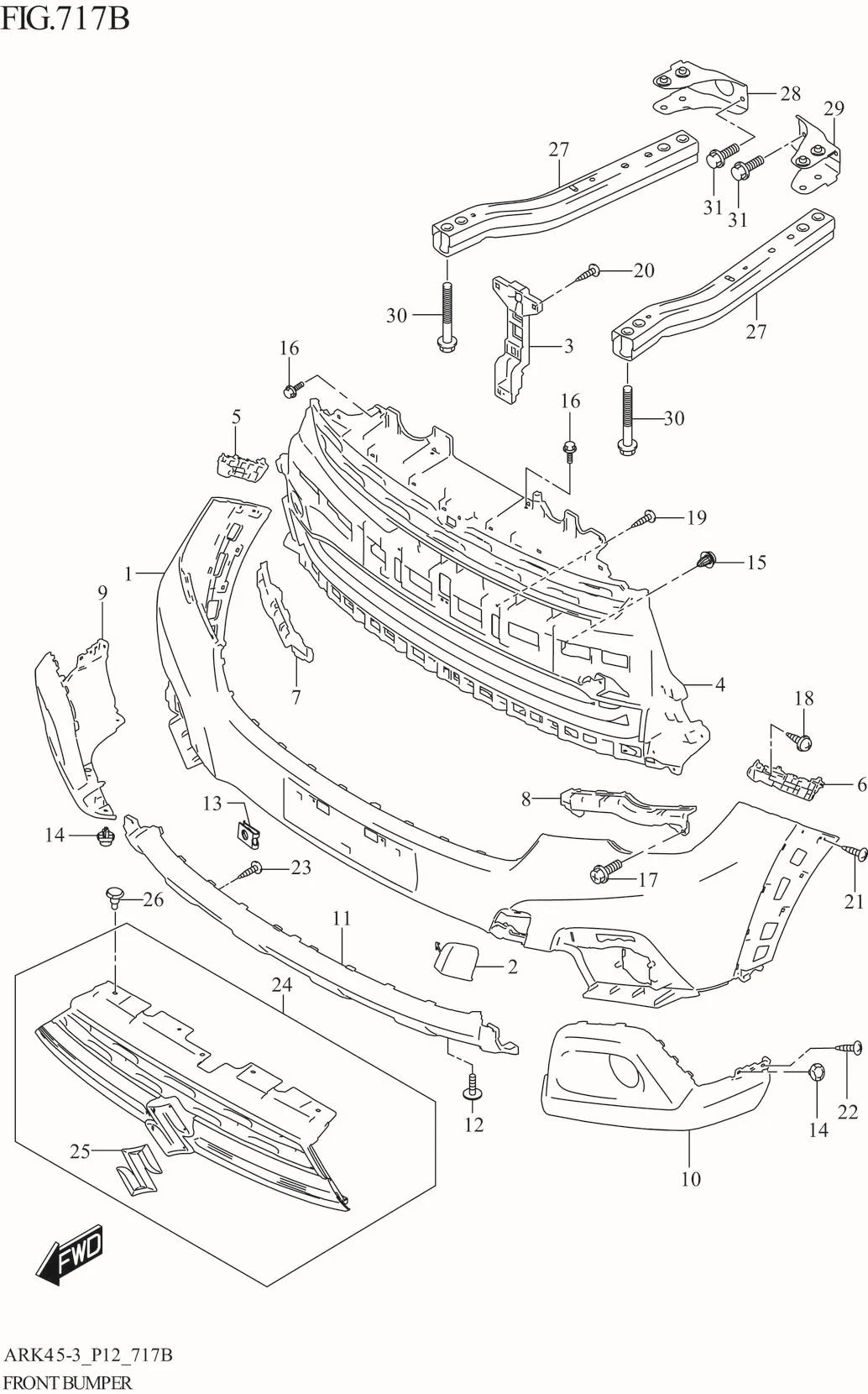 FIG. 717B FRONT BUMPER (XL7)