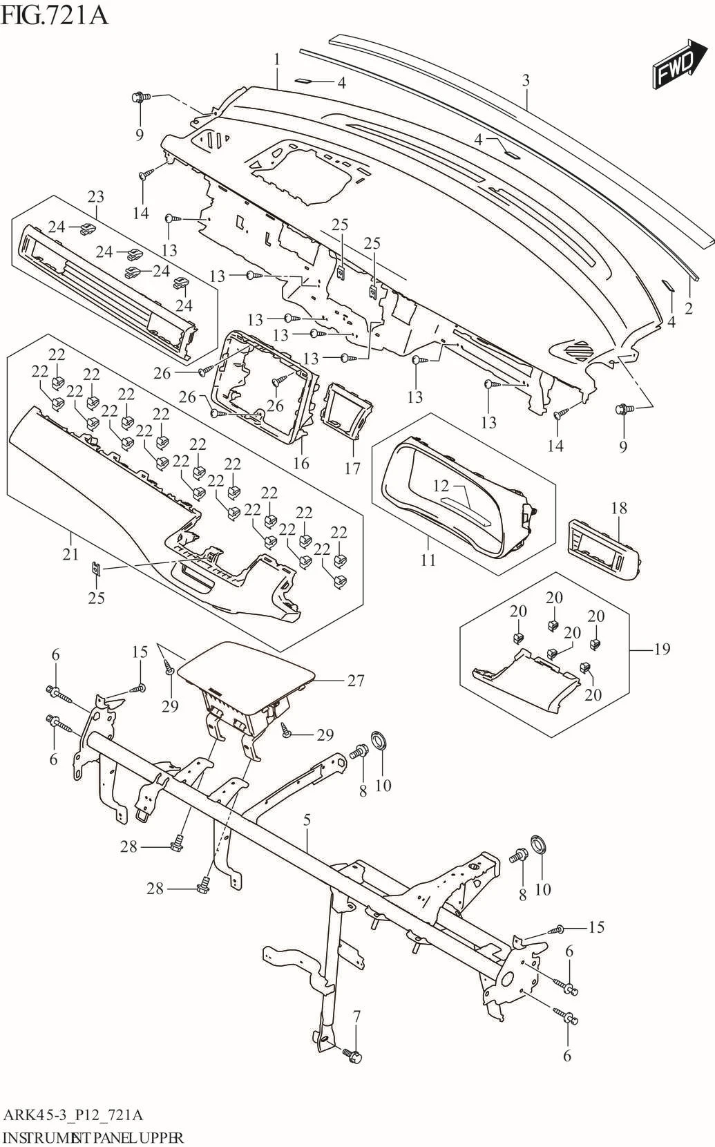 FIG. 721A INSTRUMENT PANEL UPPER