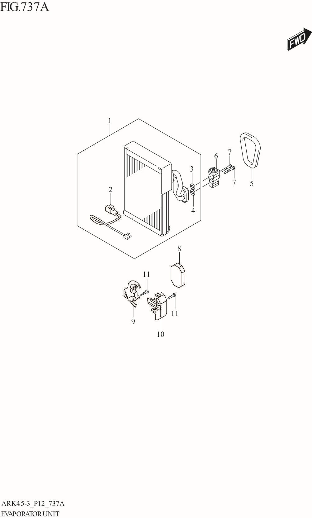 FIG. 737A EVAPORATOR UNIT (GA,GL)(SEE NOTE 1)