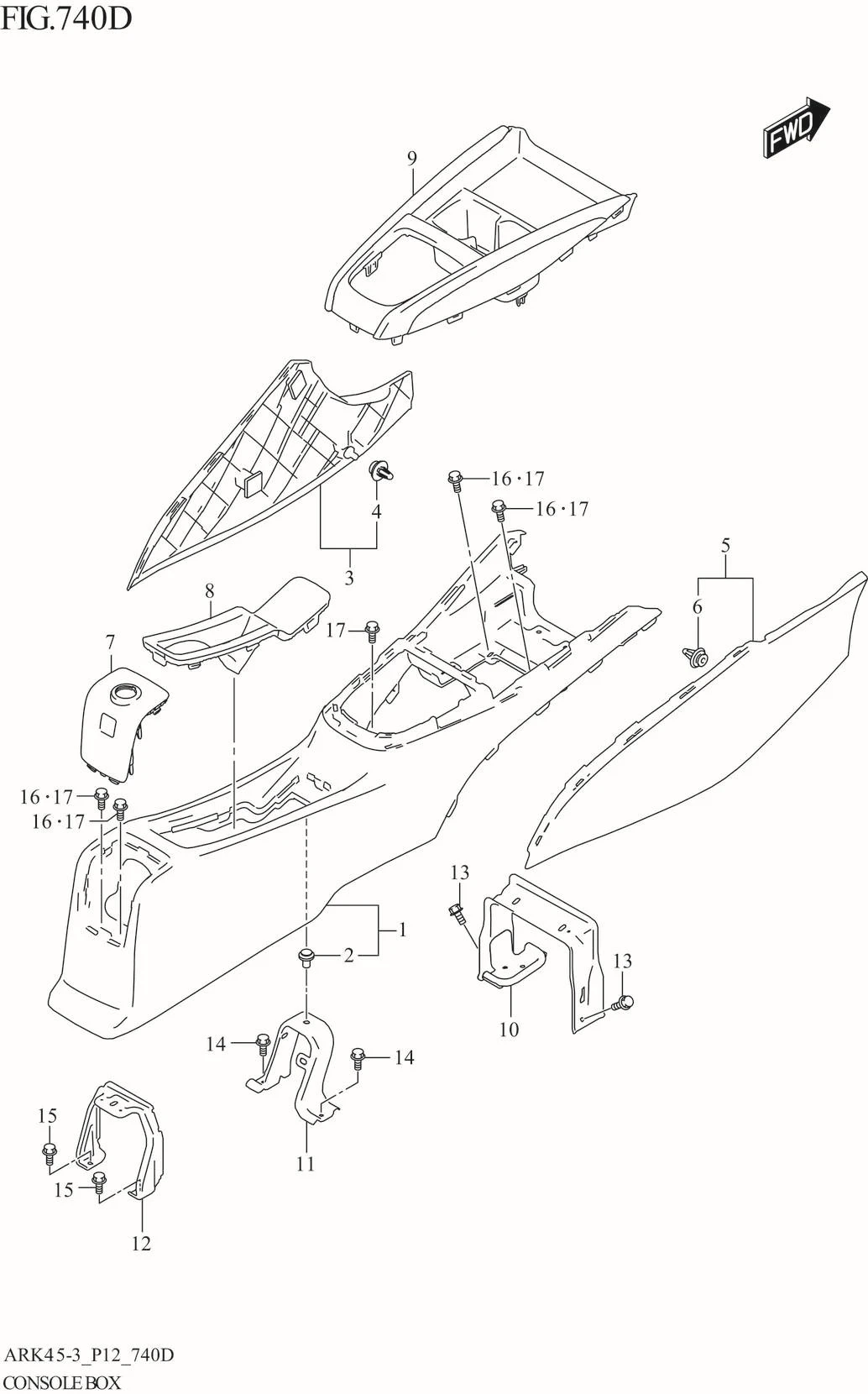 FIG. 740D CONSOLE BOX (XL7:GL)