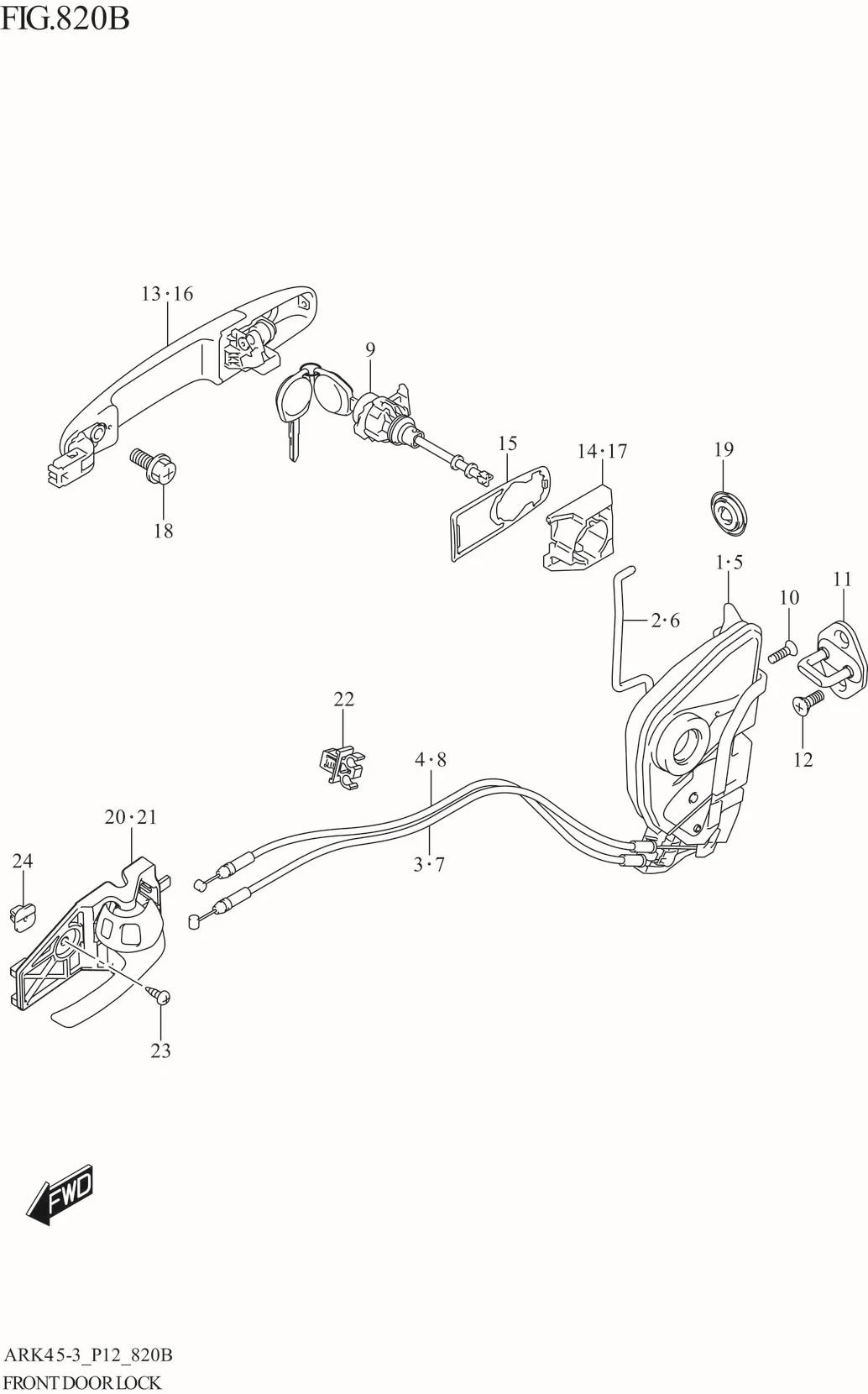 FIG. 820B FRONT DOOR LOCK (GL)