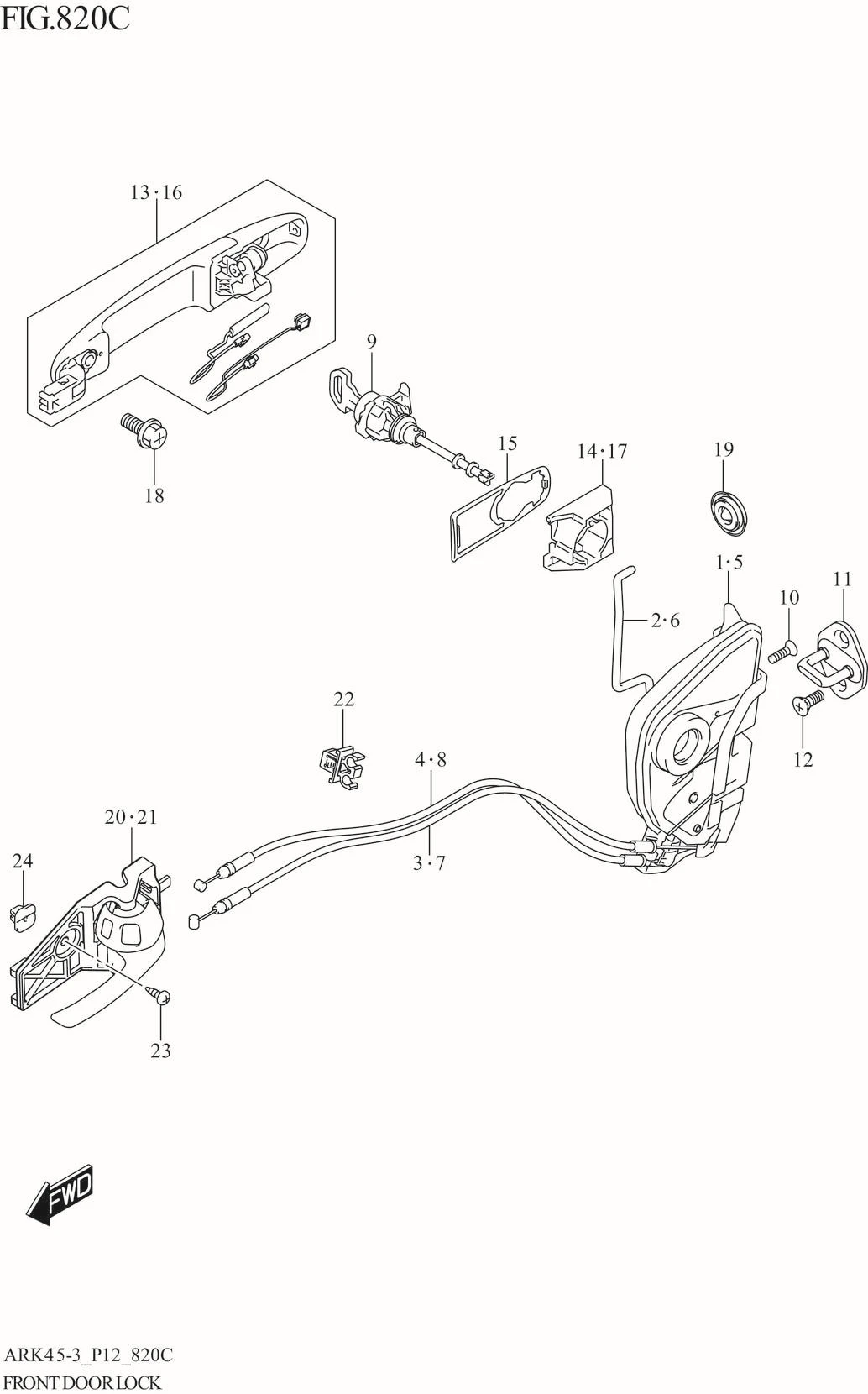FIG. 820C FRONT DOOR LOCK (GX,GX_LTD)