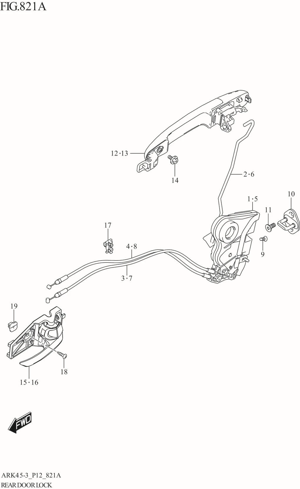 FIG. 821A REAR DOOR LOCK (GA,GL)