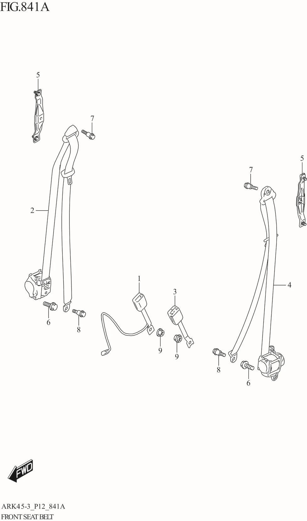 FIG. 841A FRONT SEAT BELT