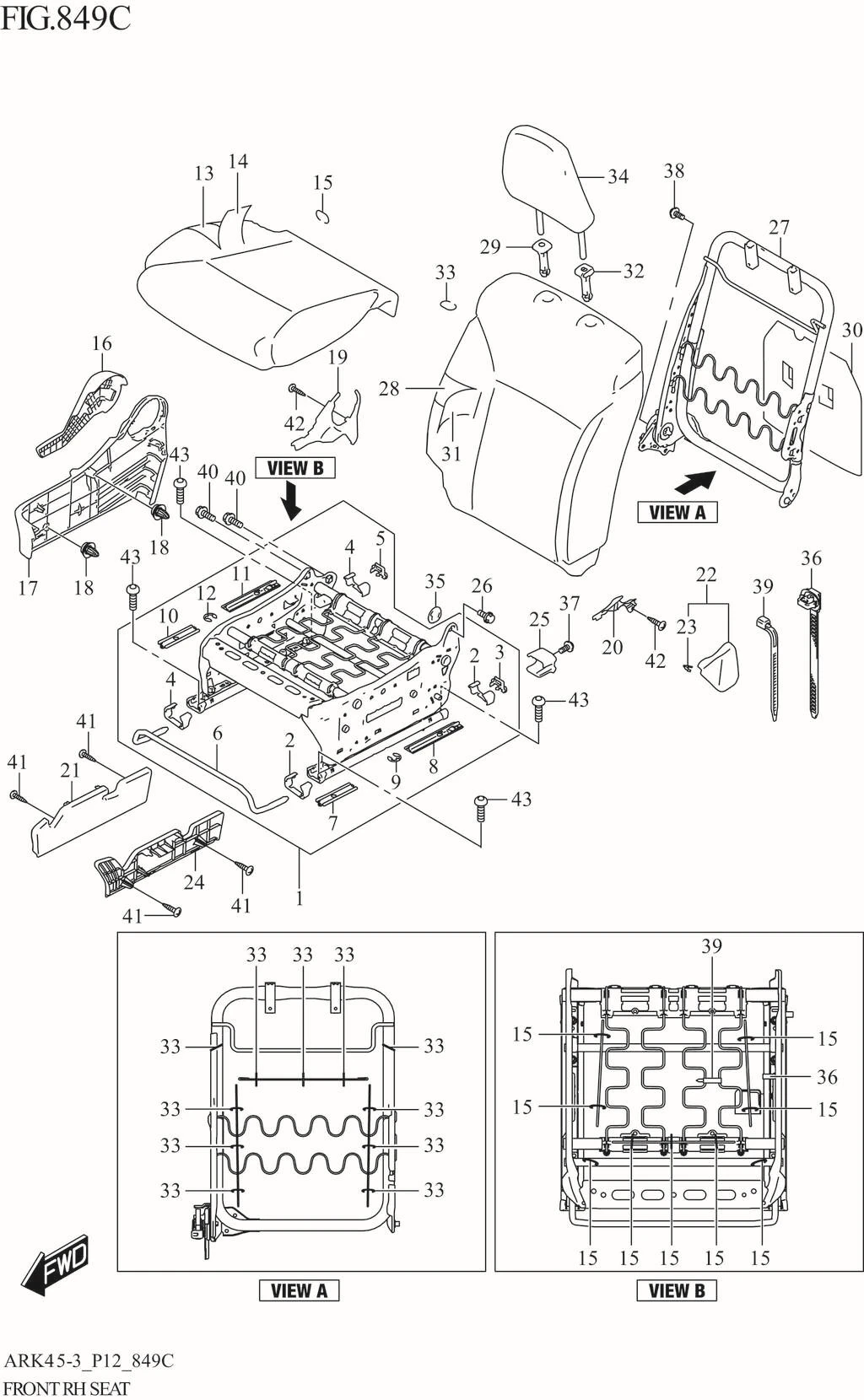 FIG. 849C FRONT RH SEAT (XL7:GL)