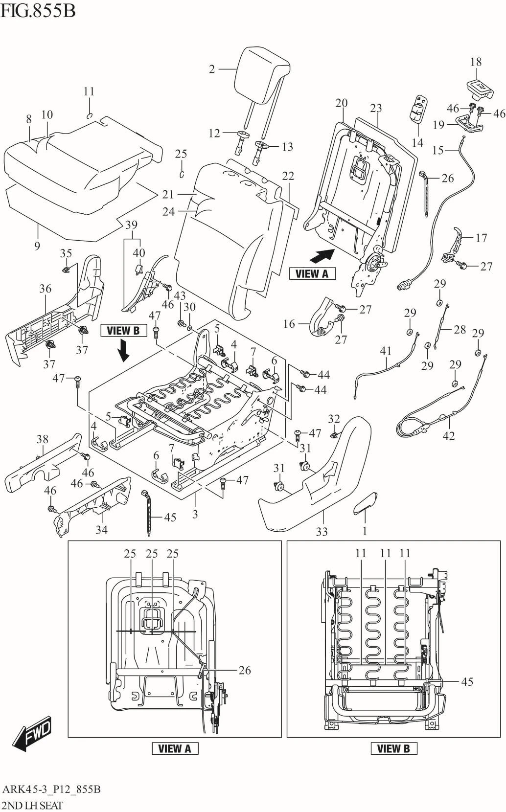 FIG. 855B 2ND LH SEAT (XL7)