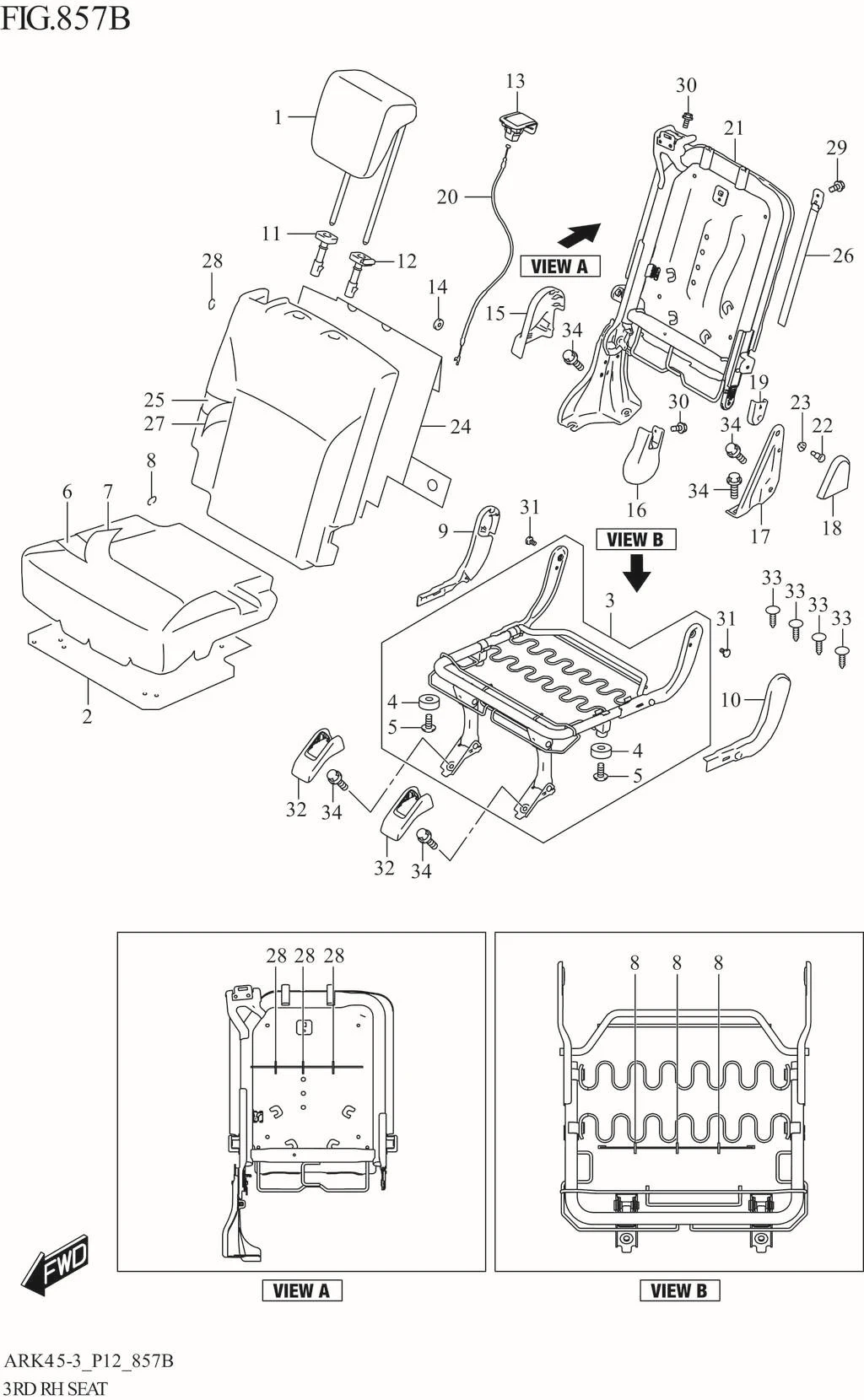 FIG. 857B 3RD RH SEAT (XL7)